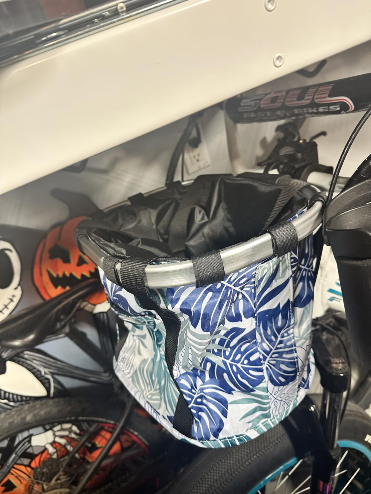 RAYMACE Bicycle Basket Dog Bike Handlebar Basket Front,Folding Detachable Quick Release Easy Install,Cycling Picnic Bag customer photo 2