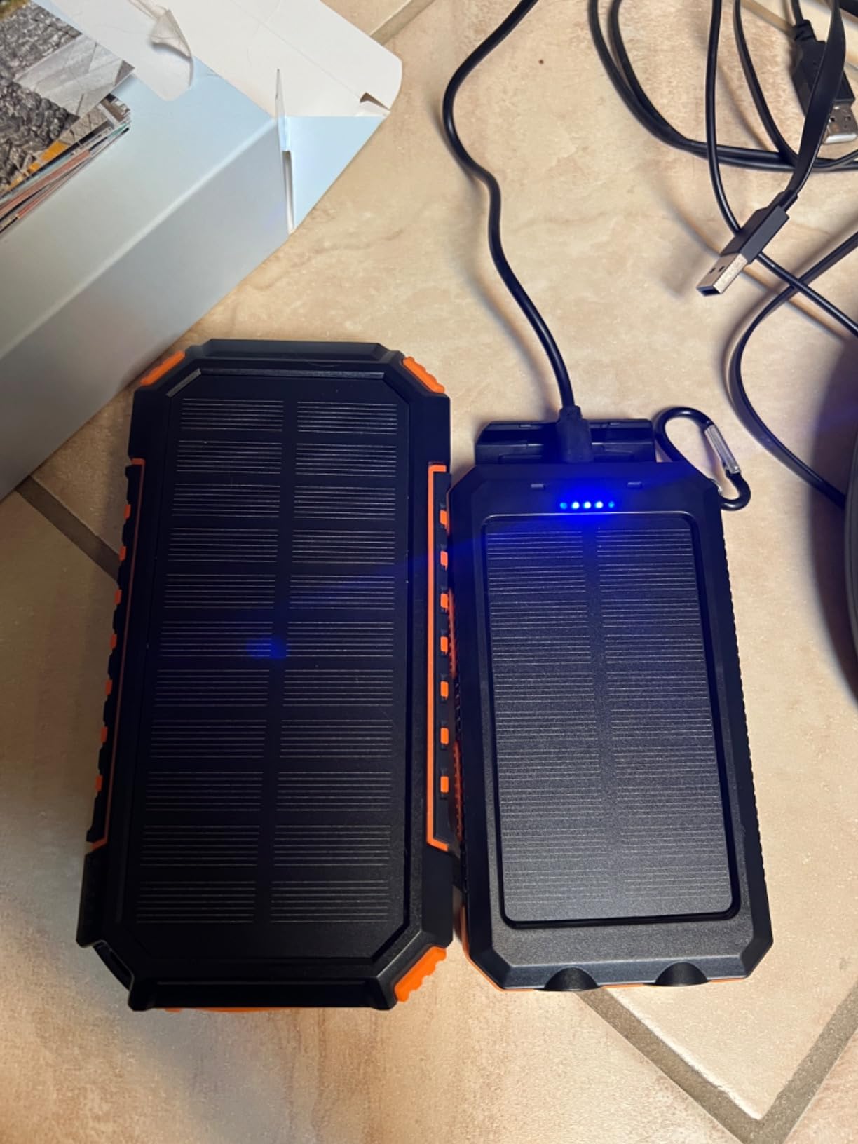 Durecopow Solar Charger Power Bank, 8000mAh Portable Outdoor Waterproof Solar Battery Charger, Camping External Backup Battery Pack USB C Ports Input/Output, 2 Led Light Flashlight with Compass Light customer photo 1