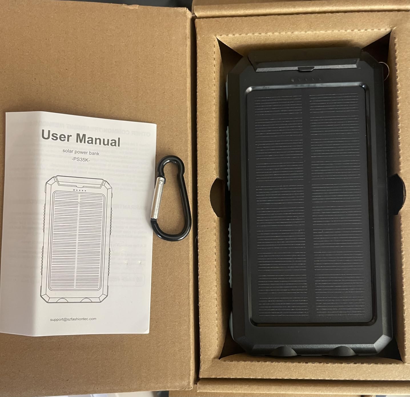 Durecopow Solar Charger Power Bank, 8000mAh Portable Outdoor Waterproof Solar Battery Charger, Camping External Backup Battery Pack USB C Ports Input/Output, 2 Led Light Flashlight with Compass Light customer photo 2