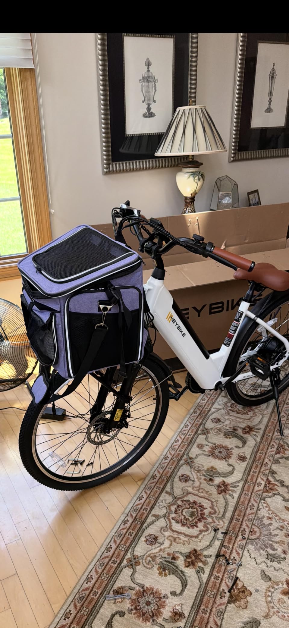 Dog Bike Basket Carrier, Expandable Foldable Soft-Sided Dog Carrier, 2 Open Doors, 5 Reflective Tapes, Pet Travel Bag,Dog Backpack Carrier Safe and Easy for Small Medium Cats and Dogs(Black) customer photo 1