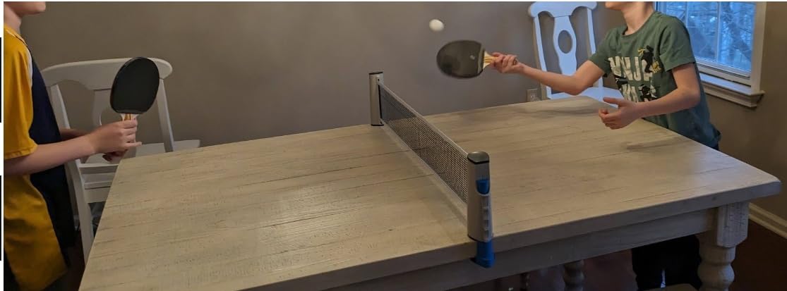 PRO-SPIN Portable Ping Pong Set with Retractable Ping Pong Net for Any Table, All-in-One Table Tennis Set with Ping Pong Paddles, Balls & Case, Table Top Family Game customer photo 1