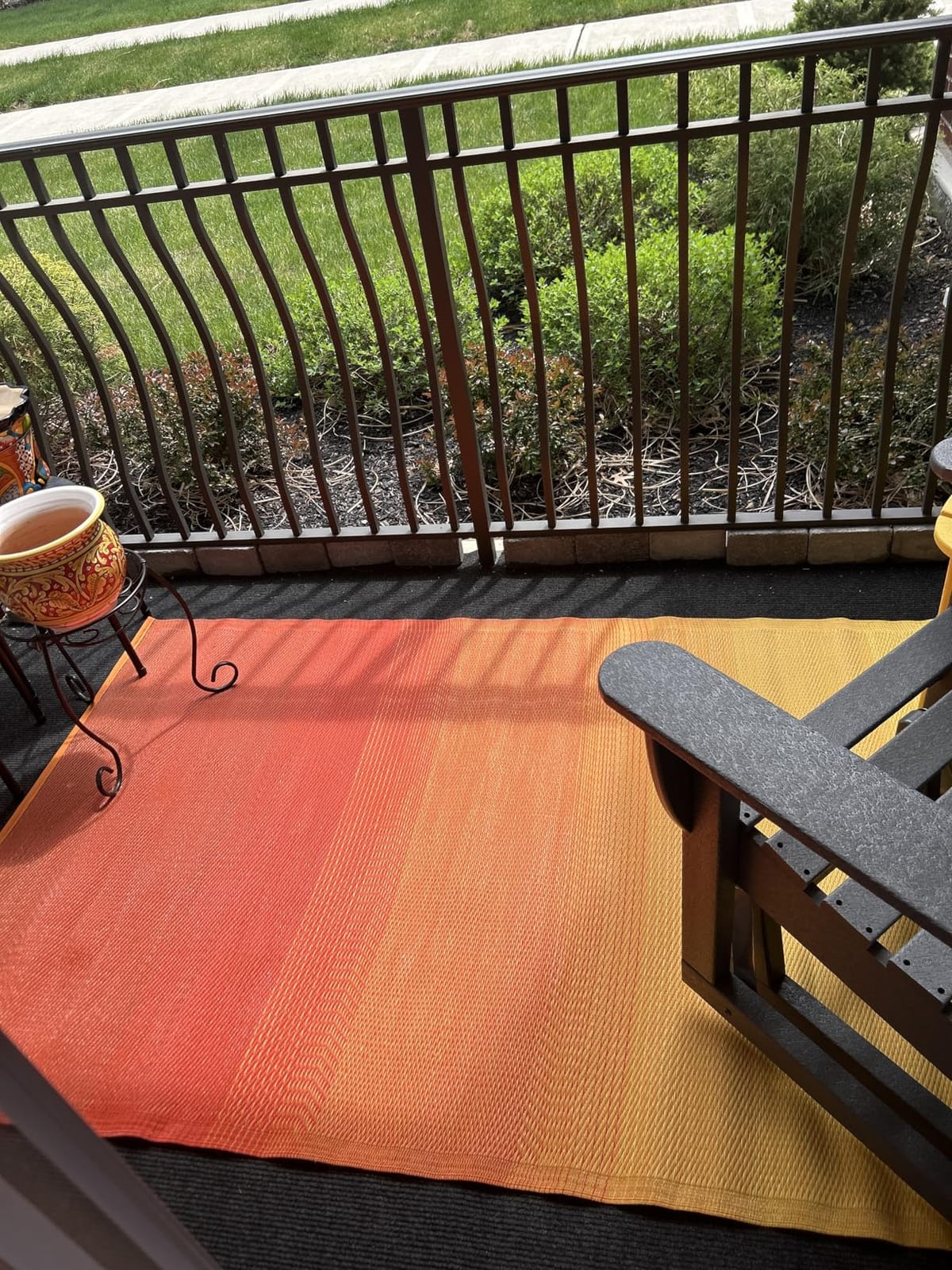 Fab Habitat Outdoor Rug - Waterproof, Fade Resistant, Crease-Free - Premium Recycled Plastic - Ombre - Patio, Deck, Porch, Balcony, Laundry Room - Big Sur - Sunset - 4 x 6 ft customer photo 1
