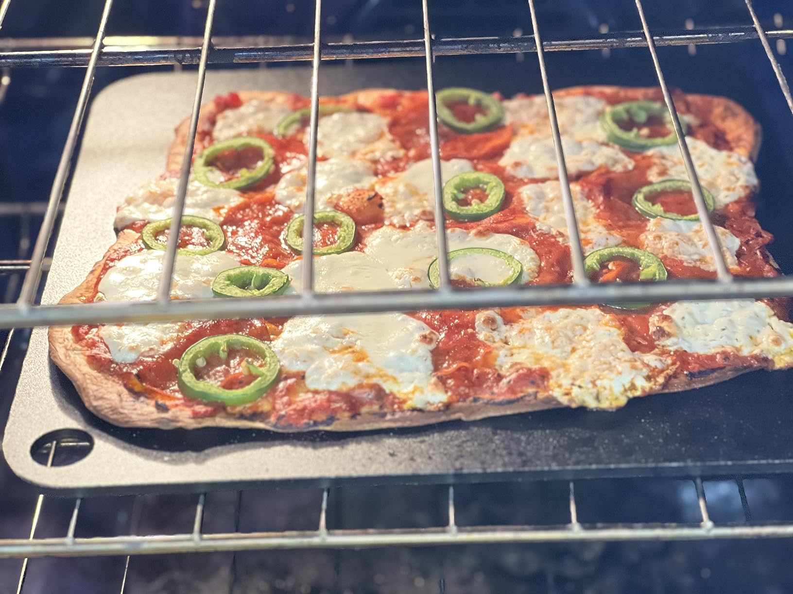 IMPRESA Pizza Oven Steel Plate - 14 x 14 x 0.25 in, Black, Steel Heat Retention & Crisp Crust Pizza Stone - Oven & Grill Versatility for Baking Stone customer photo 2