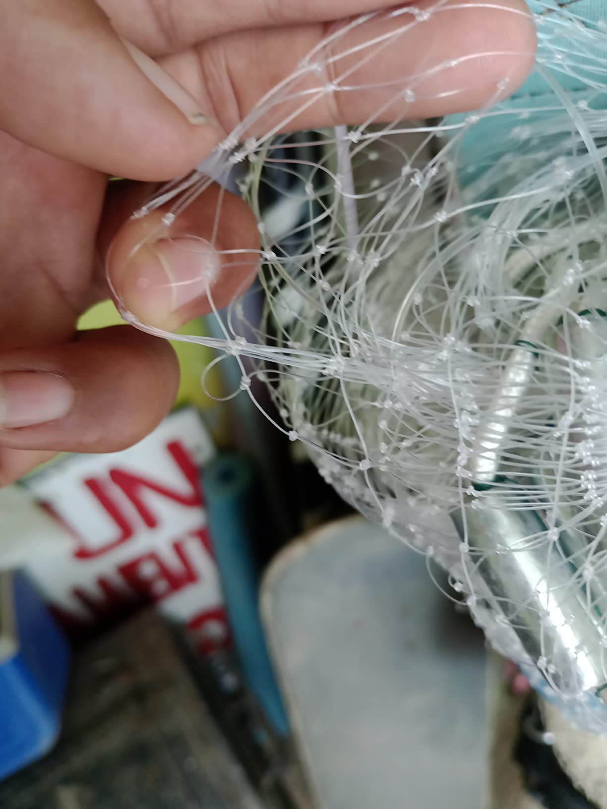 Neween Cast Net for Fishing with Shrimp Cage, American Freshwater Saltwater 3/4/5/6/7/8/9/10Ft Radius Casting Net Bait Trap Fish, Heavy Duty Zinc Sinker, 3/8 Inch Mesh Size customer photo 2