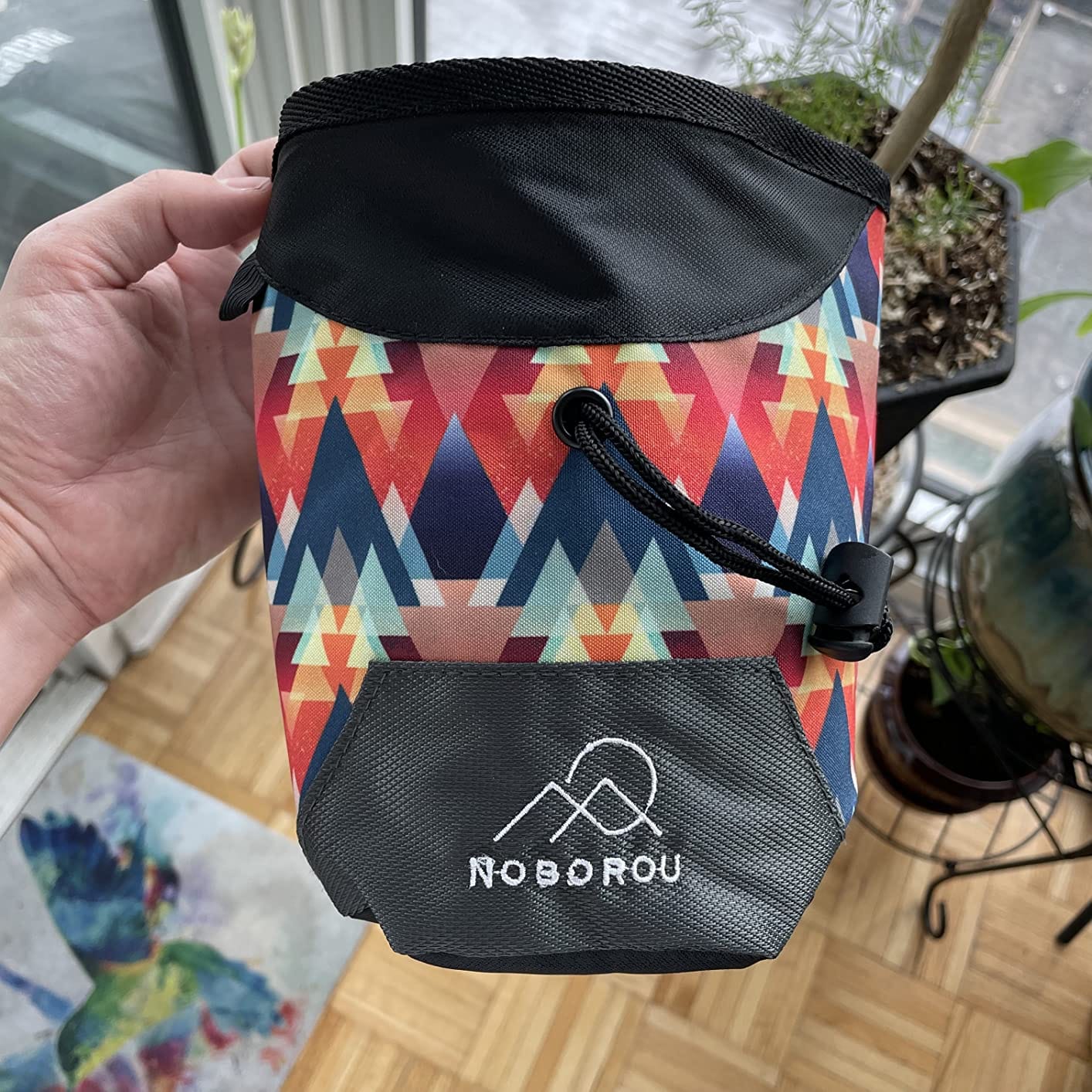 Rock Climbing Chalk Bag | Wide Opening & Fleece Lined | Removable Belt | Large Zippered Pocket | Brush Holder Loops | Bouldering, Gym, Crossfit customer photo 2