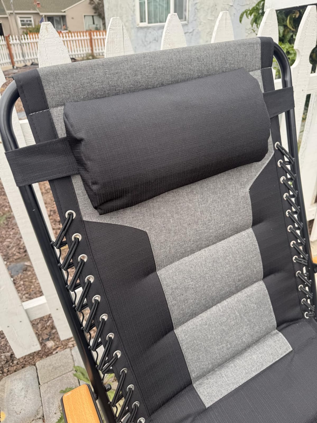PHI VILLA XXL Padded Zero Gravity Chair, Cup Holder, Light Grey customer photo 2
