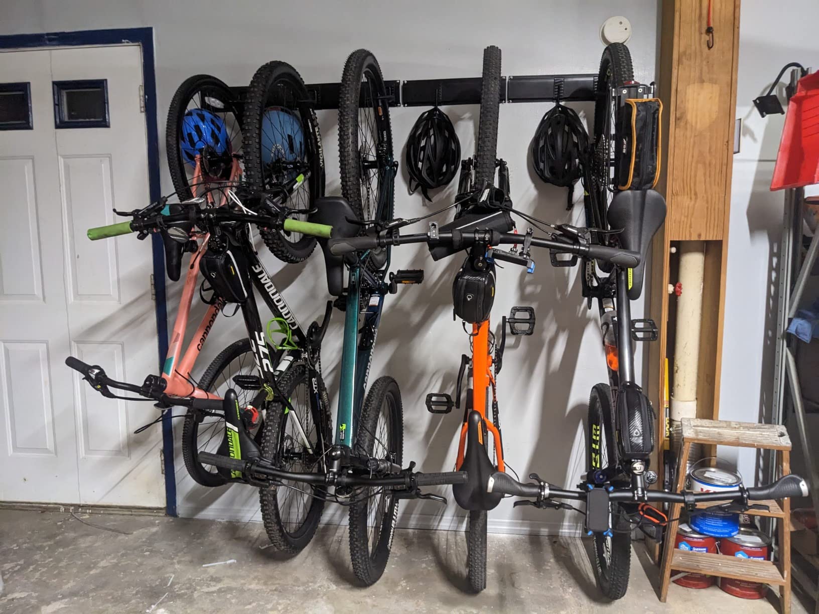 TORACK Bike Storage Rack, 6 Bikes Bike Racks & 5 Helmets Hooks for Garage customer photo 2