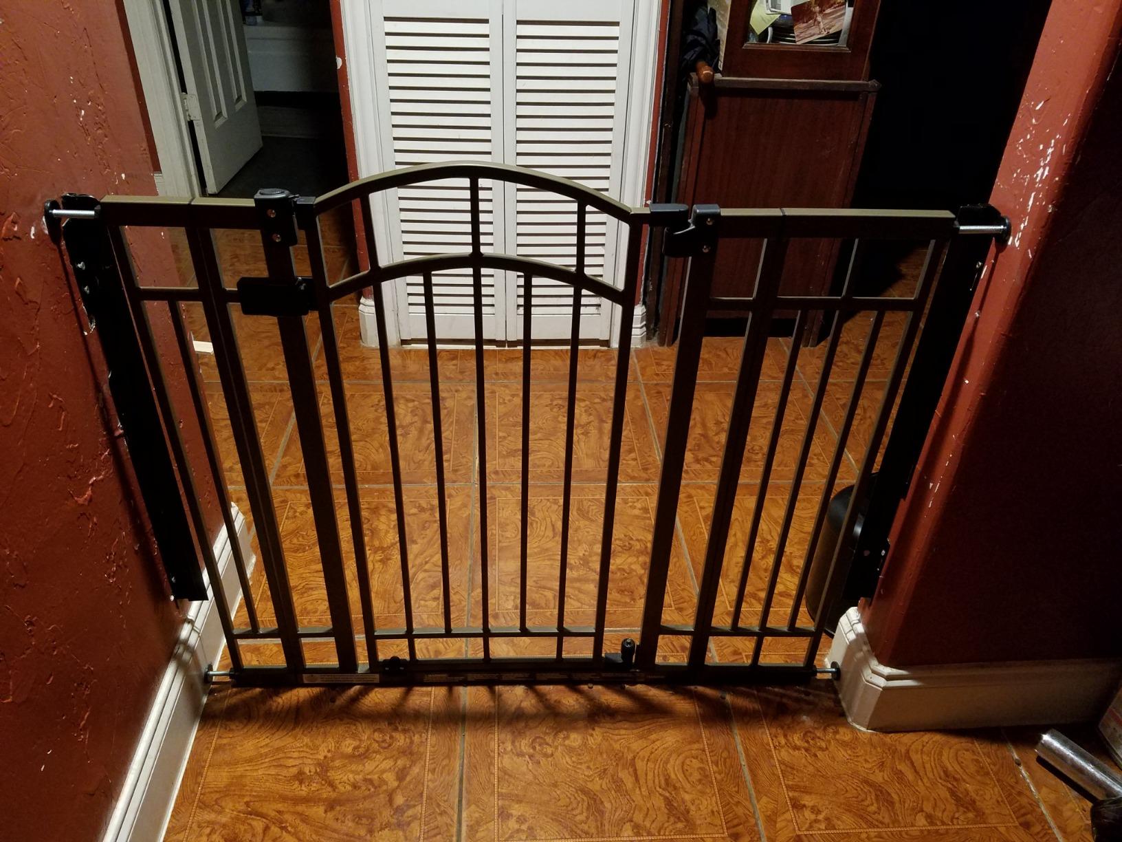 Ingenuity Multi-Use Decorative Extra Tall Walk-Thru Baby Gate, Fits Openings 28.5-48 Inch (Pack of 1), Black Metal, for Doorways and Stairways, 36' Tall Baby and Pet Gate, Black, One Size customer photo 1