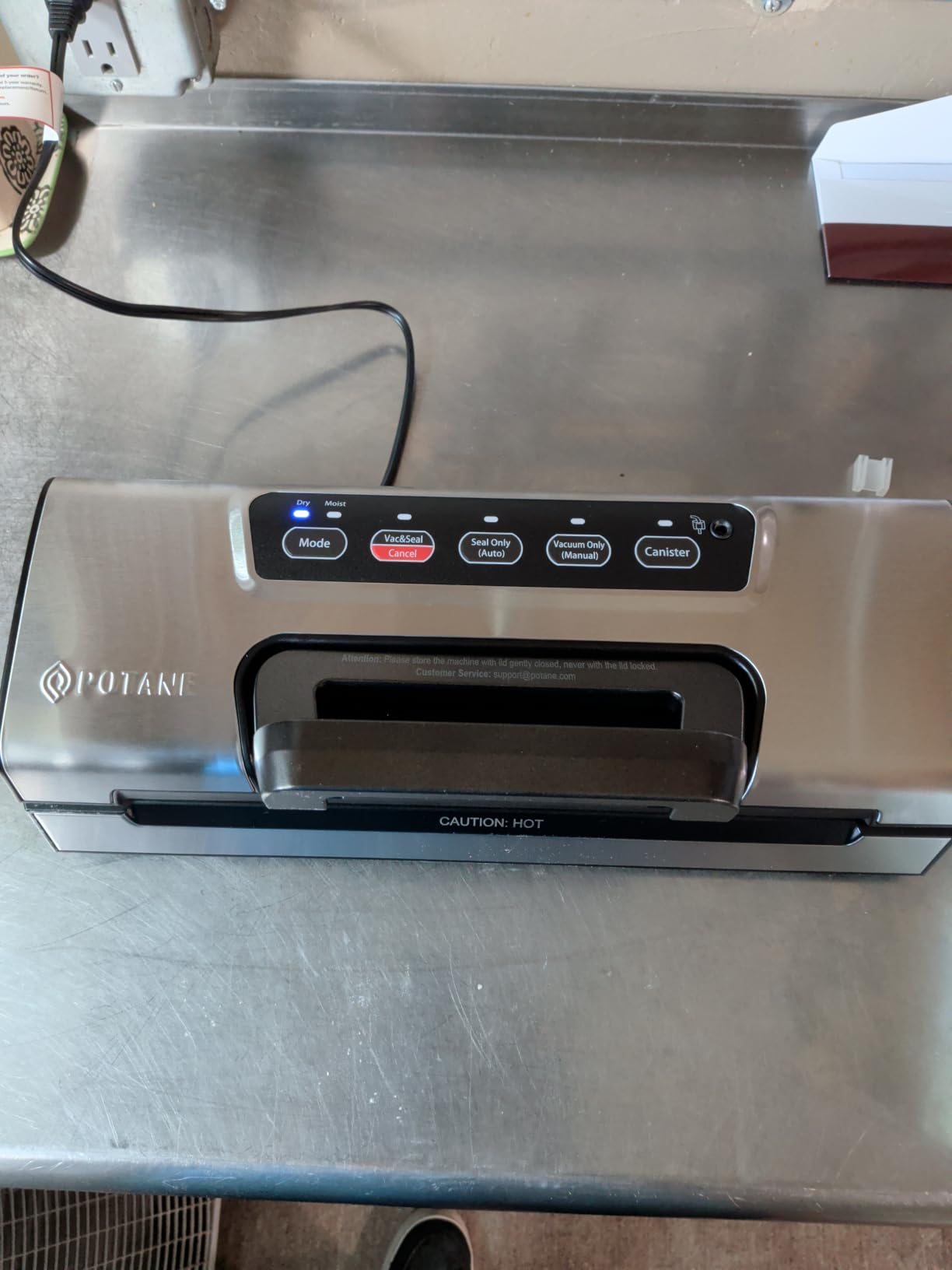 Potane Precision Vacuum Machine,Pro Food Sealer with Built-in Cutter and Bag Storage(Up to 20 Feet Length), Both Auto Manual Options,2 Modes,Includes 2 Bag Rolls 11”x16’ and 8”x16’,Compact Design customer photo 1
