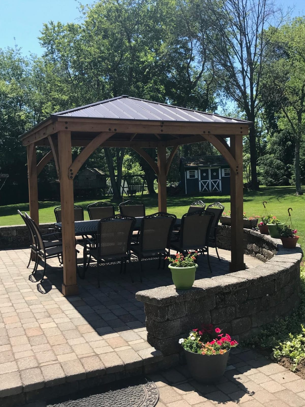 Yardistry 12 x 16 Meridian Cedar Wood Gazebo Pavilion for Patios, Decks, Garden, Backyard, Durable, Aluminum Roof customer photo 1