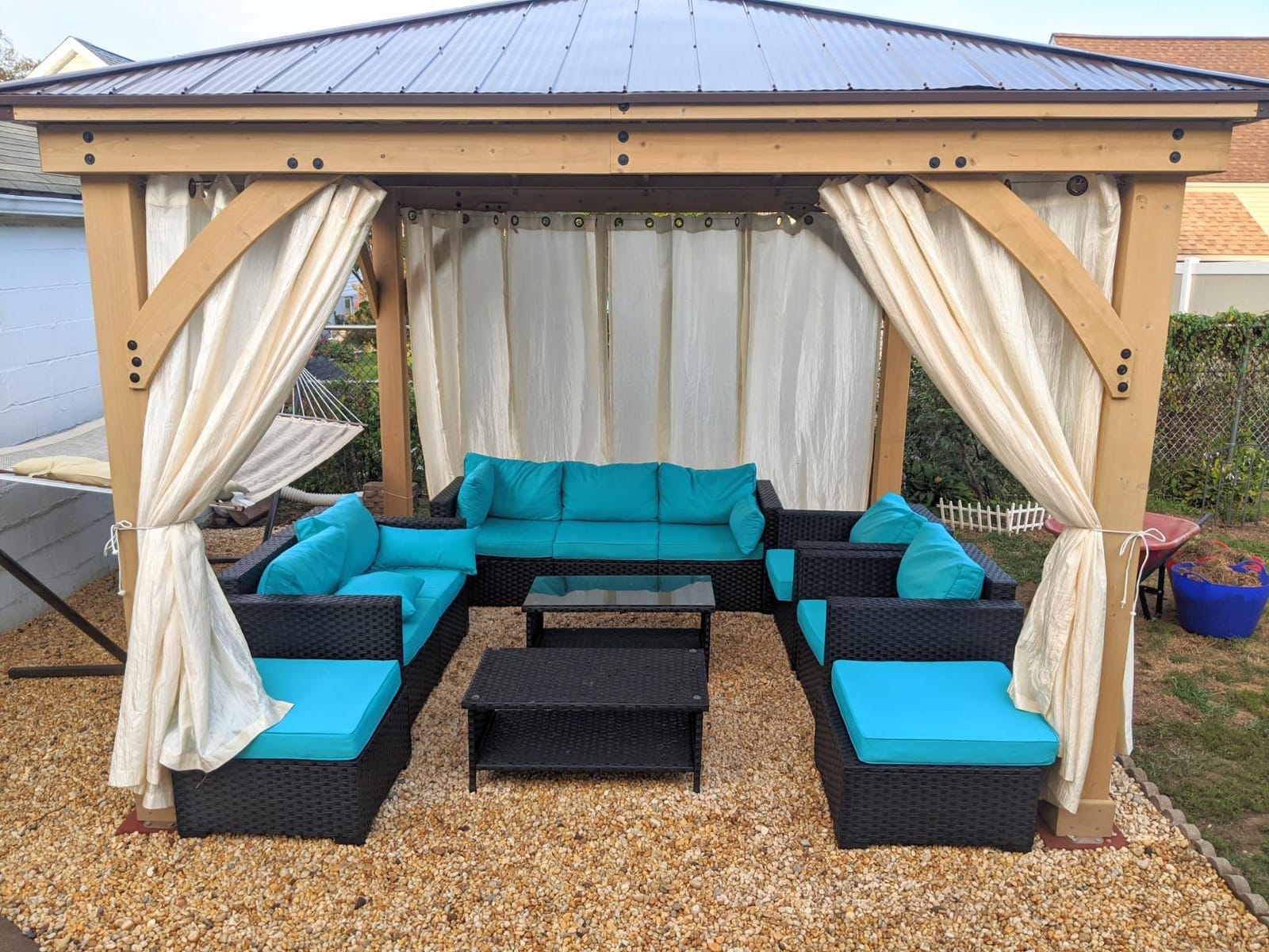 Yardistry 12 x 16 Meridian Cedar Wood Gazebo Pavilion for Patios, Decks, Garden, Backyard, Durable, Aluminum Roof customer photo 2