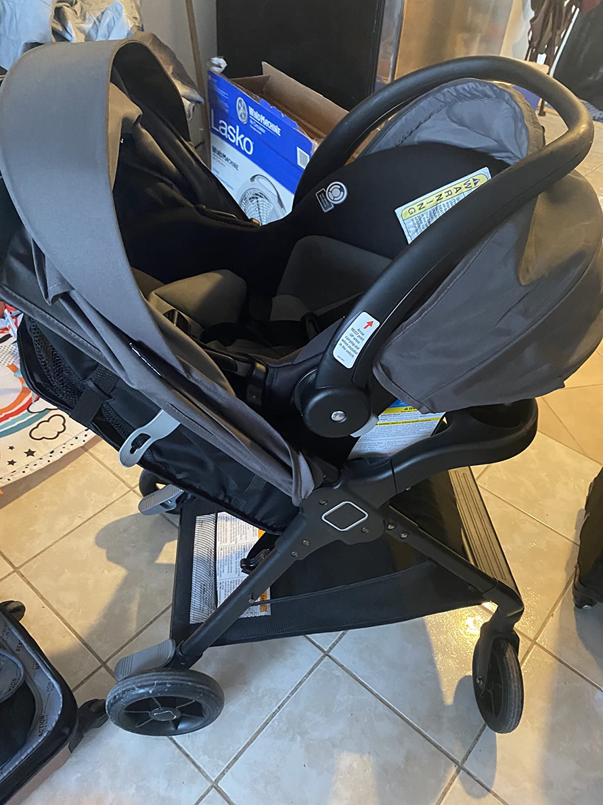 Safety 1st Smooth Ride Travel System Stroller and OnBoard FLX Infant Car Seat, Newborn to Toddler Baby Combo, Easy-Install, Large Canopy, Ample Storage, Foldable, Rear-Facing 4-30 lbs, Black Cherry customer photo 1
