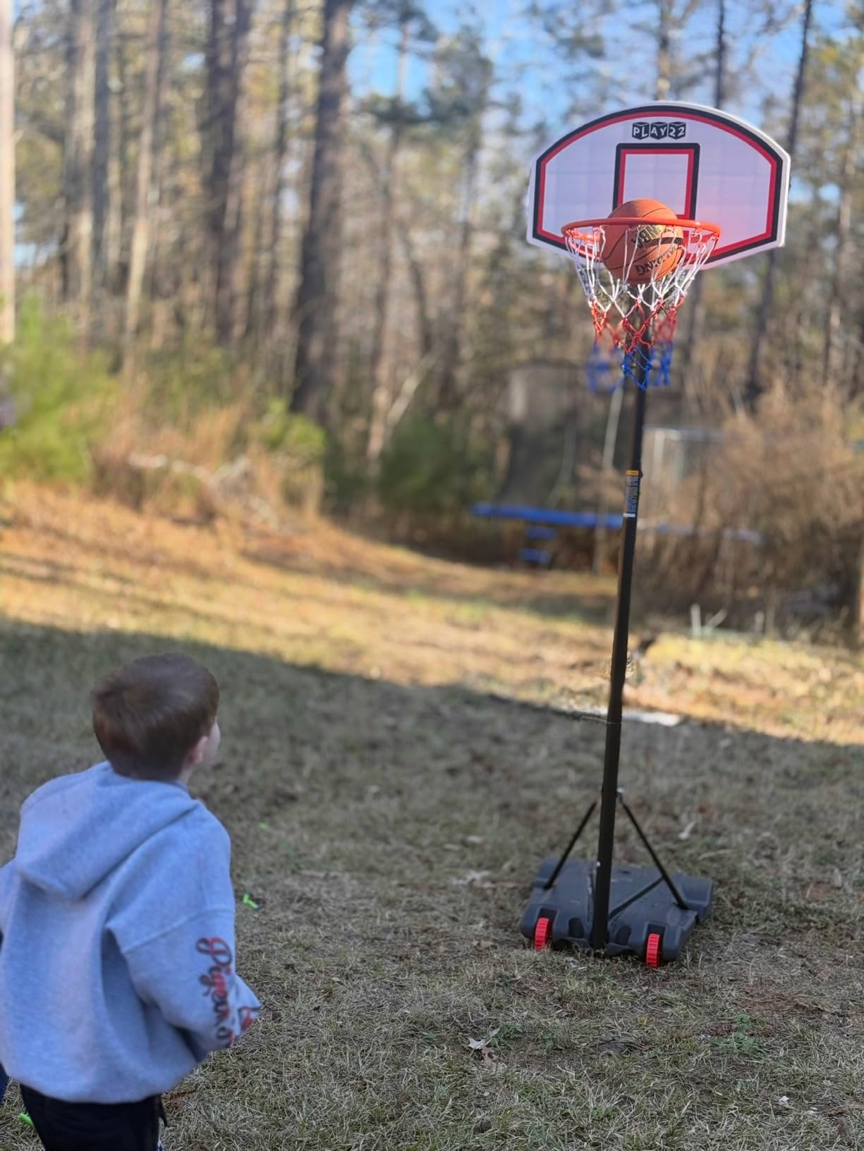 Play22 Kids Basketball Hoop - 5-7 FT Adjustable - Indoor & Outdoor Play customer photo 2