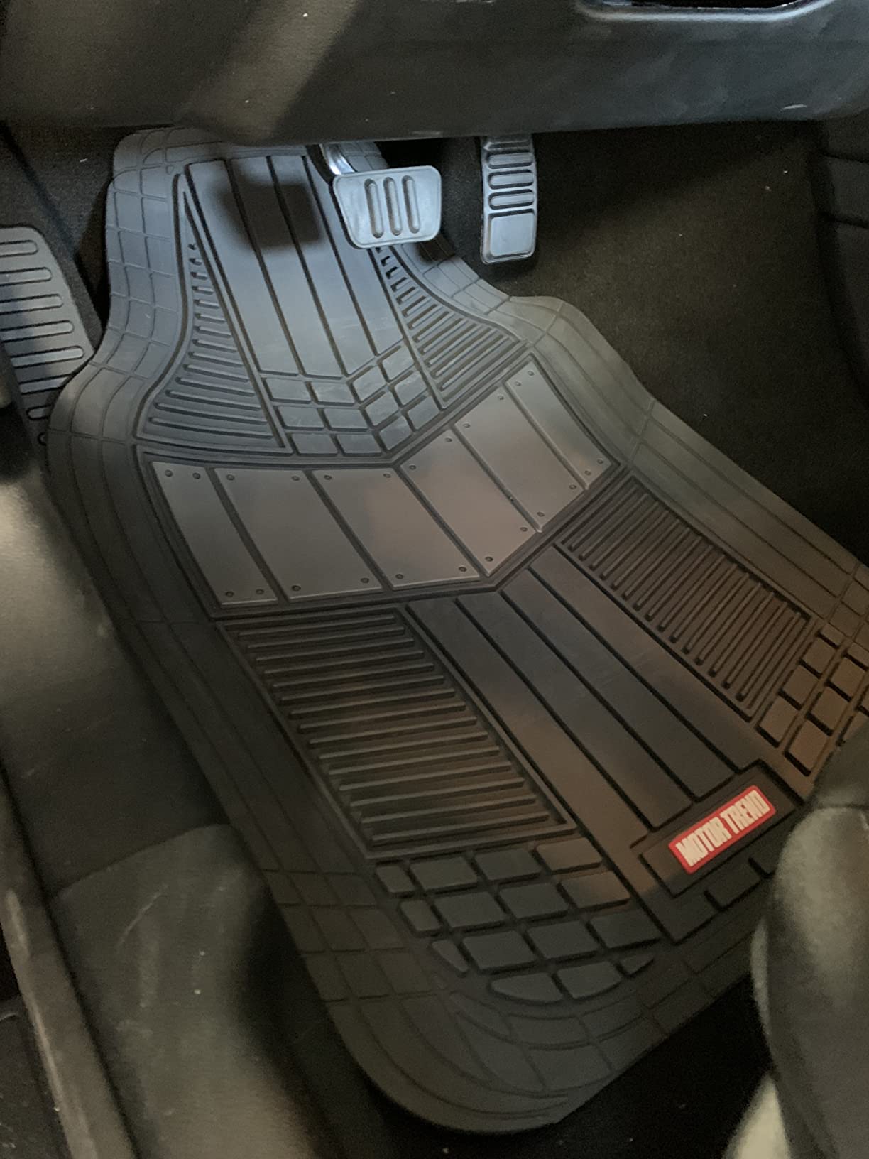 Motor Trend DualFlex™ Rubber Car Floor Mats All Weather Waterproof 4-Piece Sporty Two-Tone Design Car Mats Full Set - Universal Trim-to-Fit Floor Mats for Car, SUV, & Trucks - Car Carpet Protector customer photo 2