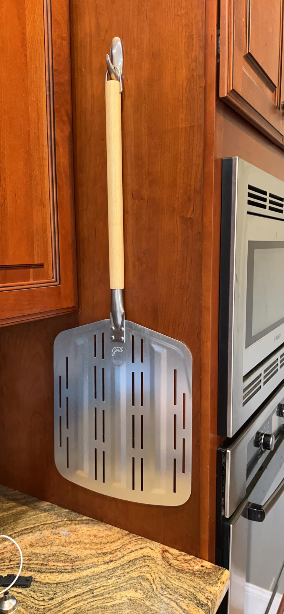 Hans Grill Pizza Peel PRO, Perforated Metal Non-Stick Paddle 12 Inch customer photo 2