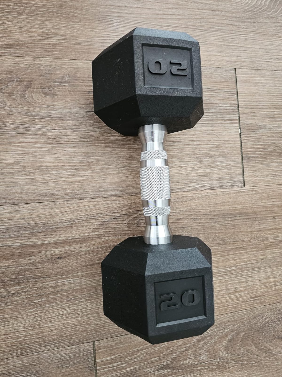 CAP Rubber Coated Dumbbell Weights, Free Weights for Home Gym Strength Training, Anti-Roll Hex Dumbbells with Black, Chrome & Comfort Grip Handles, Singles customer photo 2