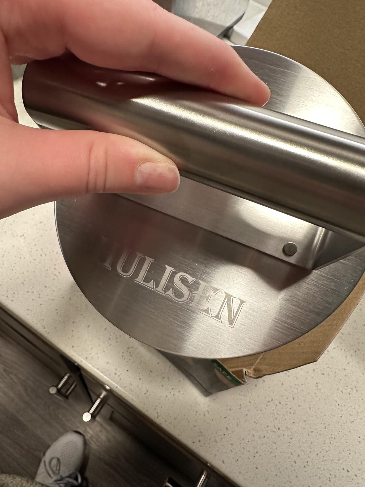 HULISEN Stainless Steel Burger Press, 6.2-Inch Round Burger Smasher customer photo 2