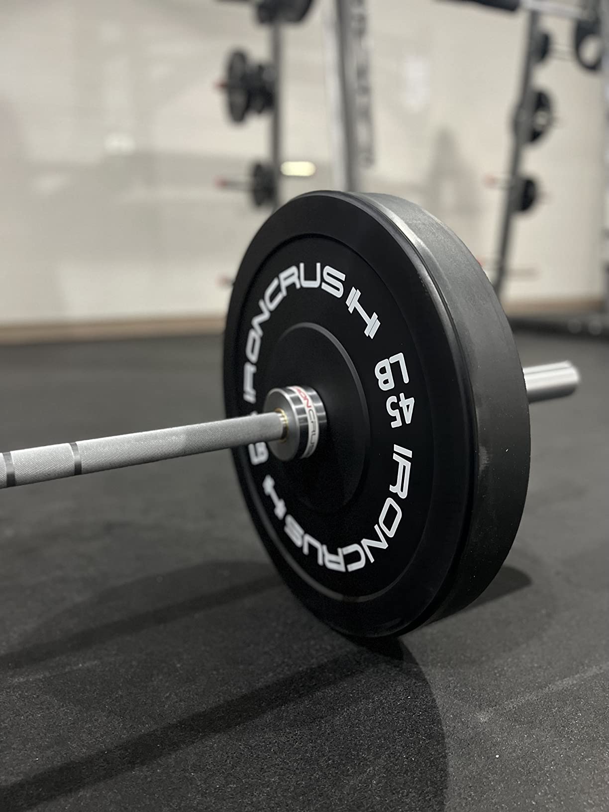 Iron Crush Olympic Barbell - Multifunction 7-Foot Weight Bar for Weightlifting, Powerlifting, CrossFit Training - No. 45 Steel, Chrome Finish - 750 lbs Max Load Capacity - Home Gym Fitness Equipment customer photo 1