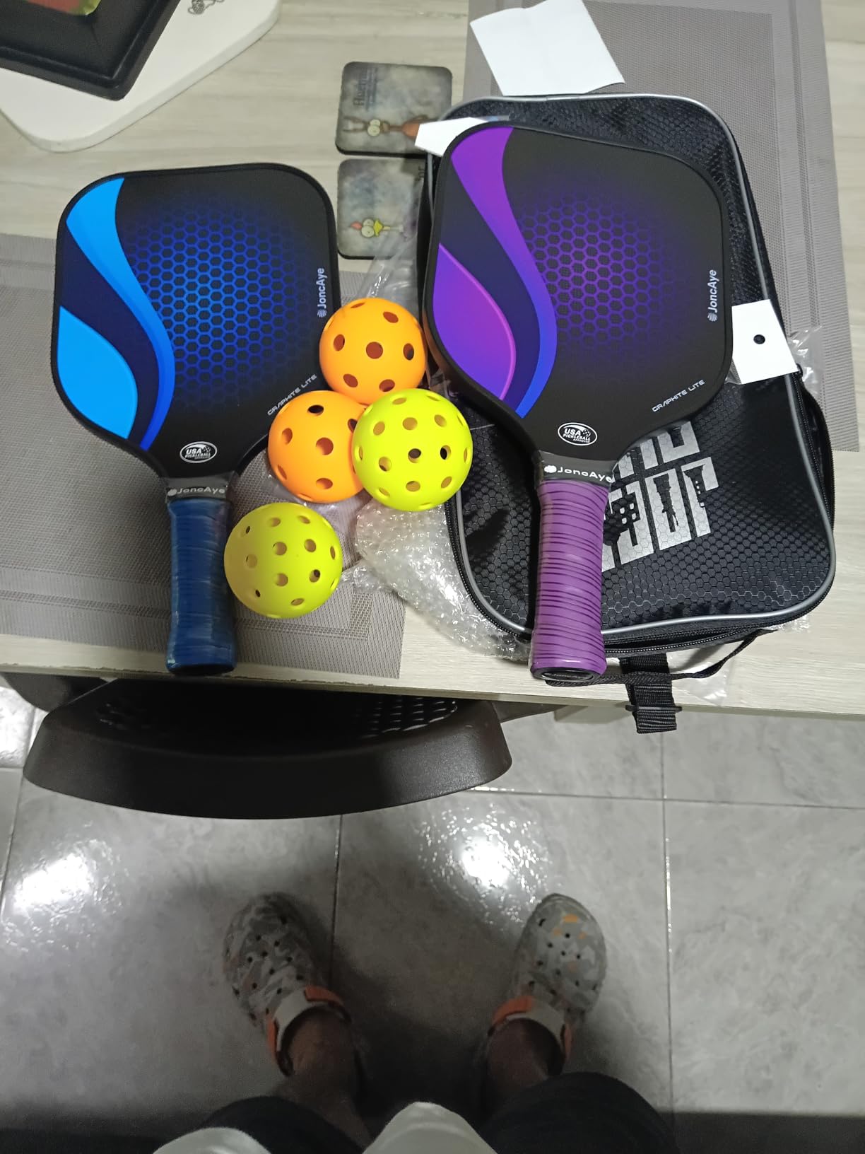 JoncAye Pickleball Paddles Set of 4 or 2 Fiberglass Rackets USAPA Approved customer photo 2
