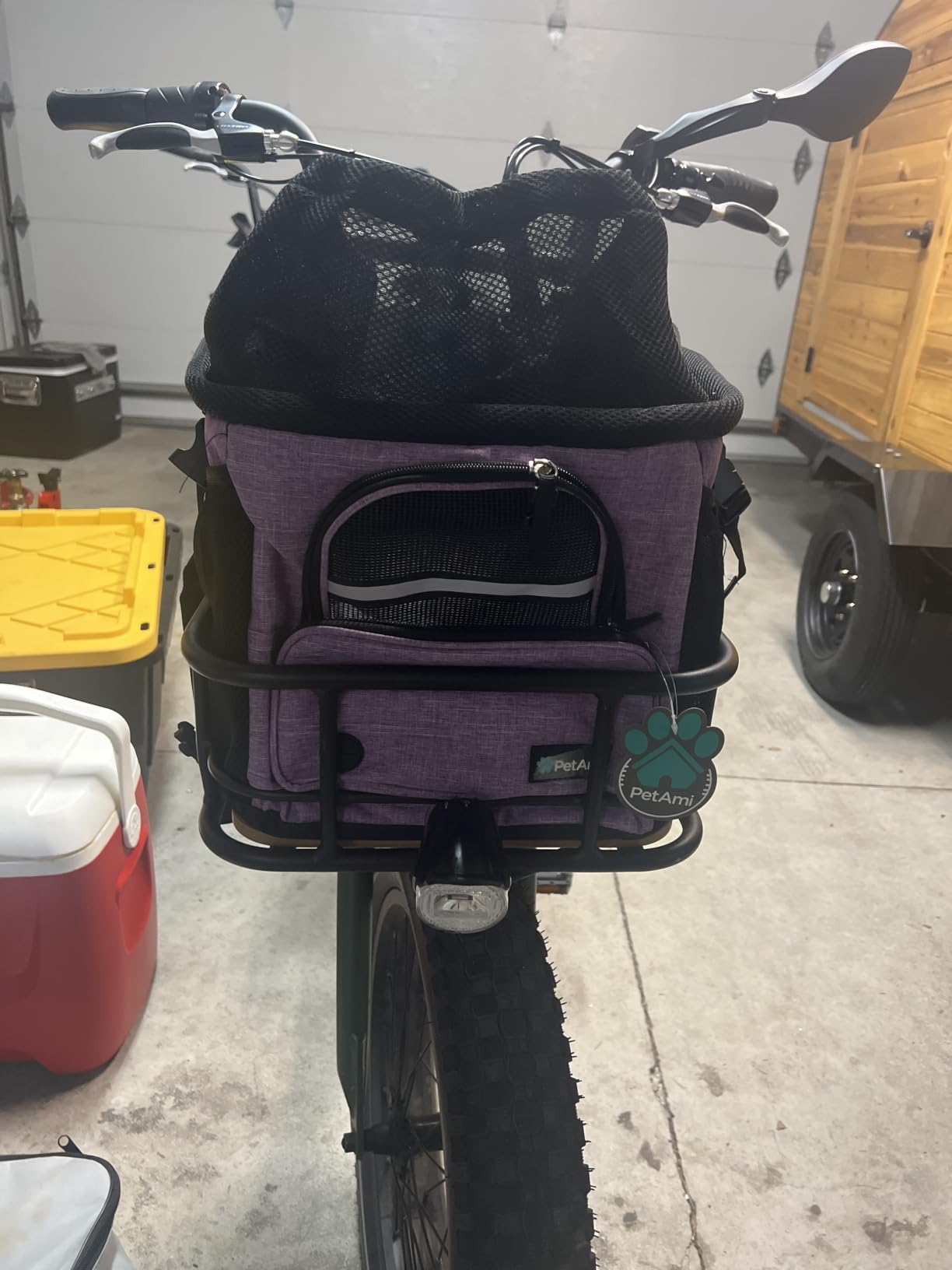 PetAmi Dog Bike Basket, Soft-Sided Ventilated Pet Carrier Backpack, Gray customer photo 1