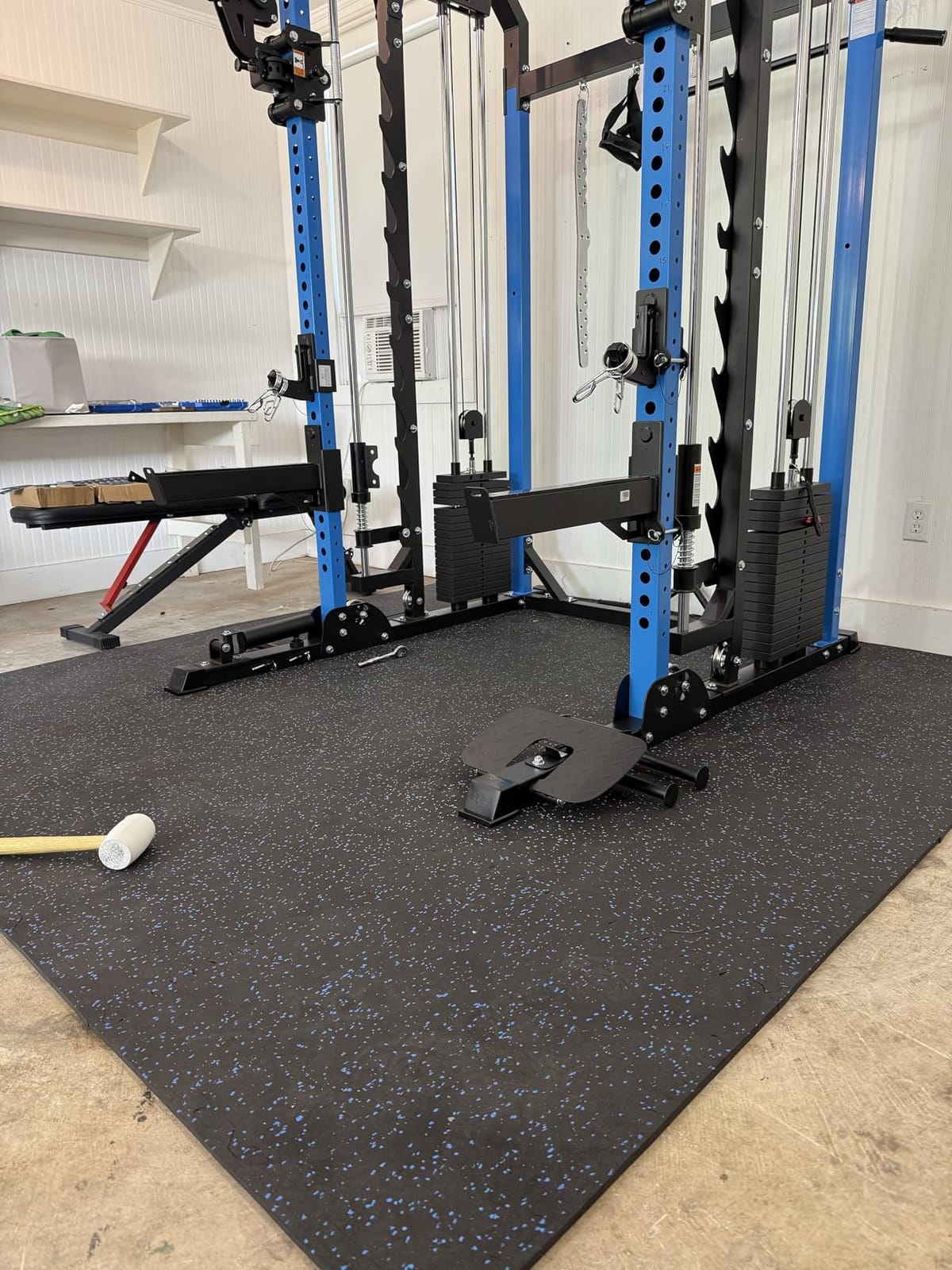SUPERJARE 0.56'' Thick 48 Sq Ft Rubber Top Gym Flooring for Home Gym customer photo 1