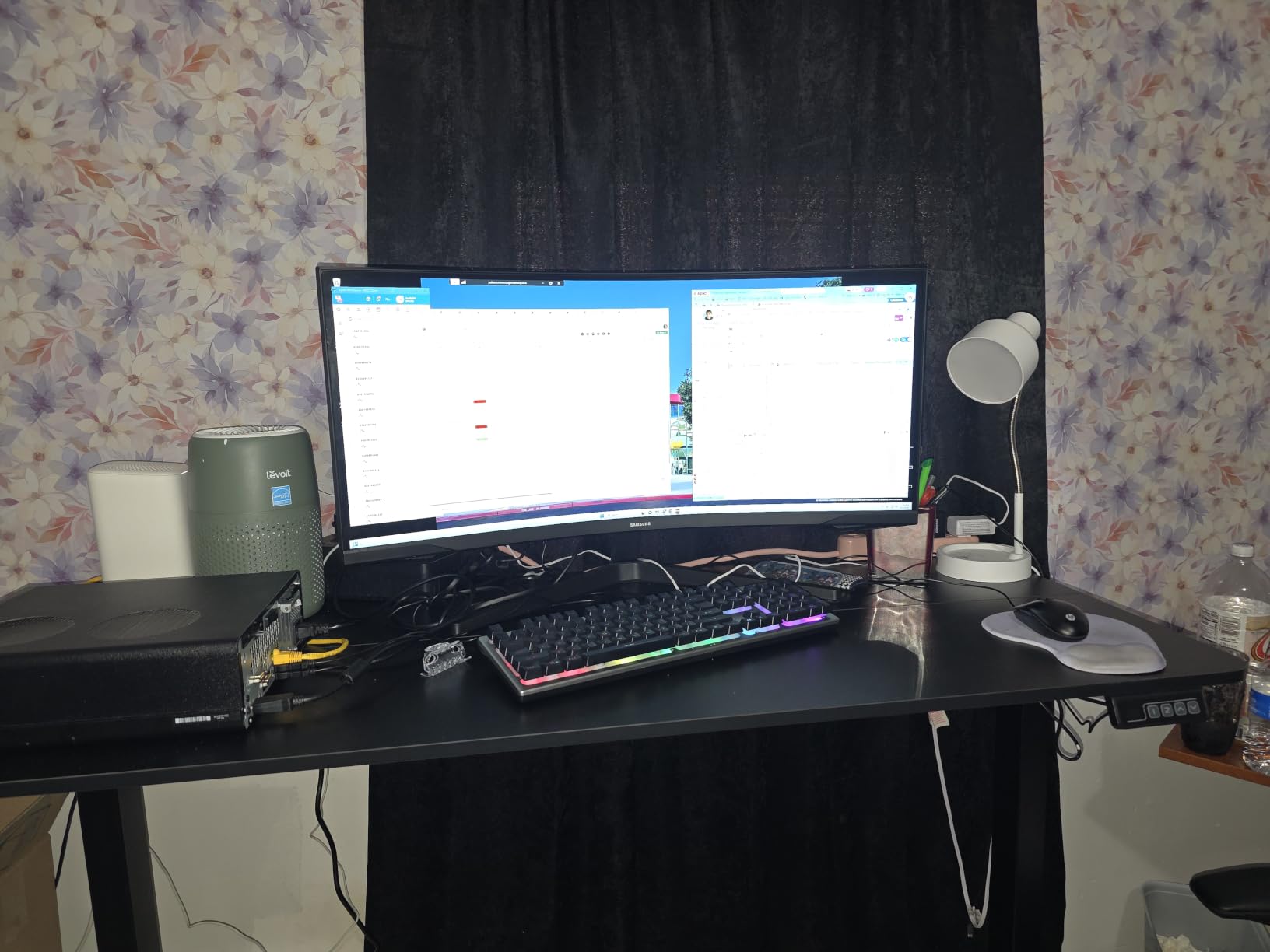 Furmax 55 Inches Electric Height Adjustable Standing Desk Home Office Desk customer photo 2