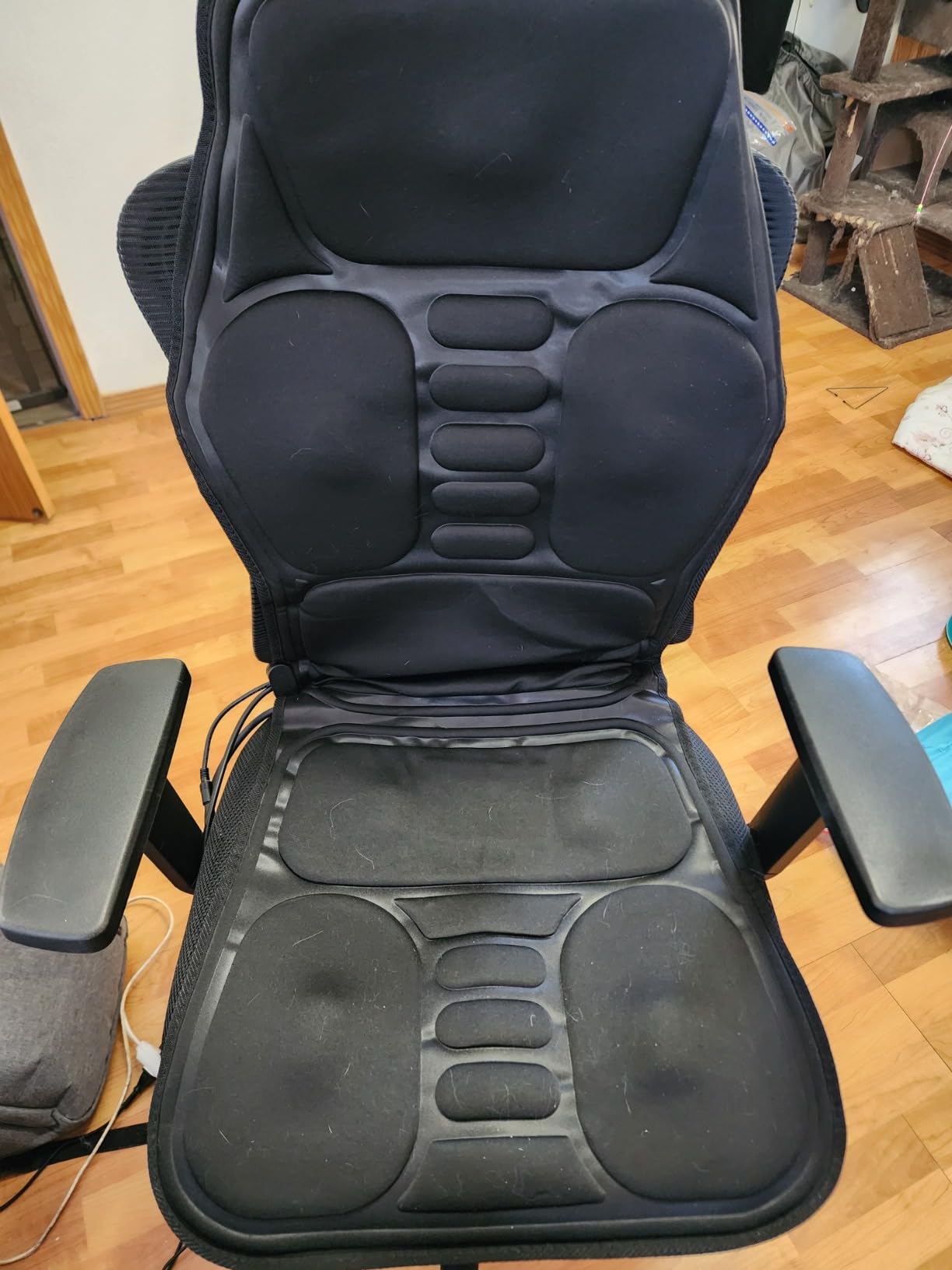 Massage Seat Cushion Pad with Heat 9 Massage Style Lumbar Support Function, Fatigue Stress Relief Back Massager Chair Pad for Men Women Home Office Use customer photo 1