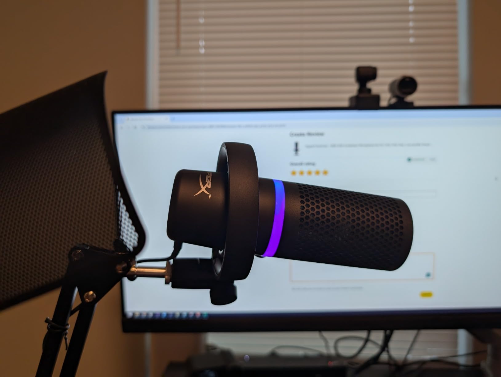 HyperX DuoCast – RGB USB Condenser Microphone for PC, PS5, PS4, Mac, Low-profile Shock Mount, Cardioid, Omnidirectional, Pop Filter, Gain Control, Gaming, Streaming, Podcasts, Twitch, YouTube, Discord customer photo 2