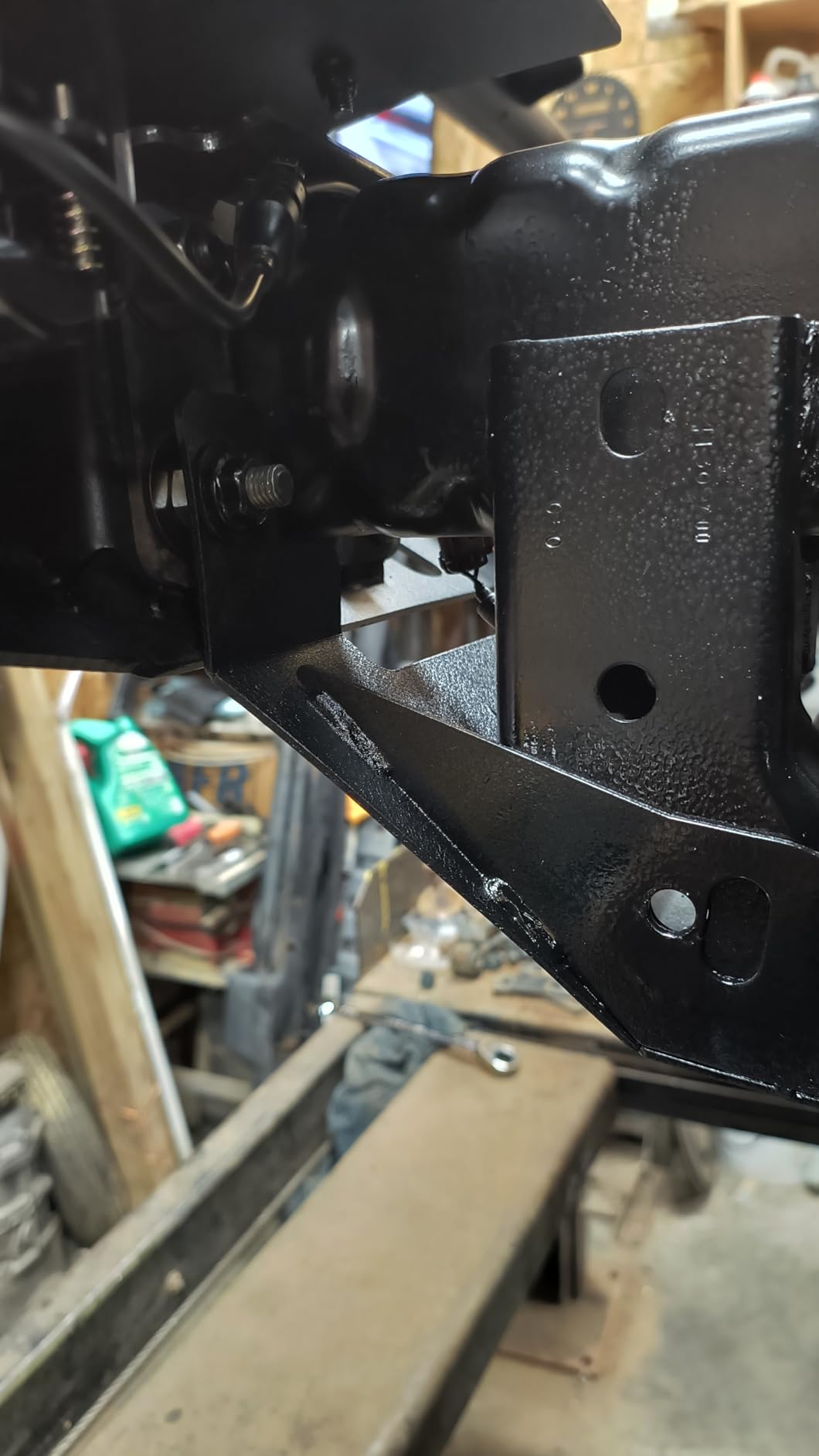 for Wrangler JK Front Skid Plate Bumper Cover Compatible with 2007-2018 Jeep Wrangler JK JKU Unlimited, Carbon Steel Lower Guard Engine Protector Protection (Not Fits Original Factory Bumpers) customer photo 2