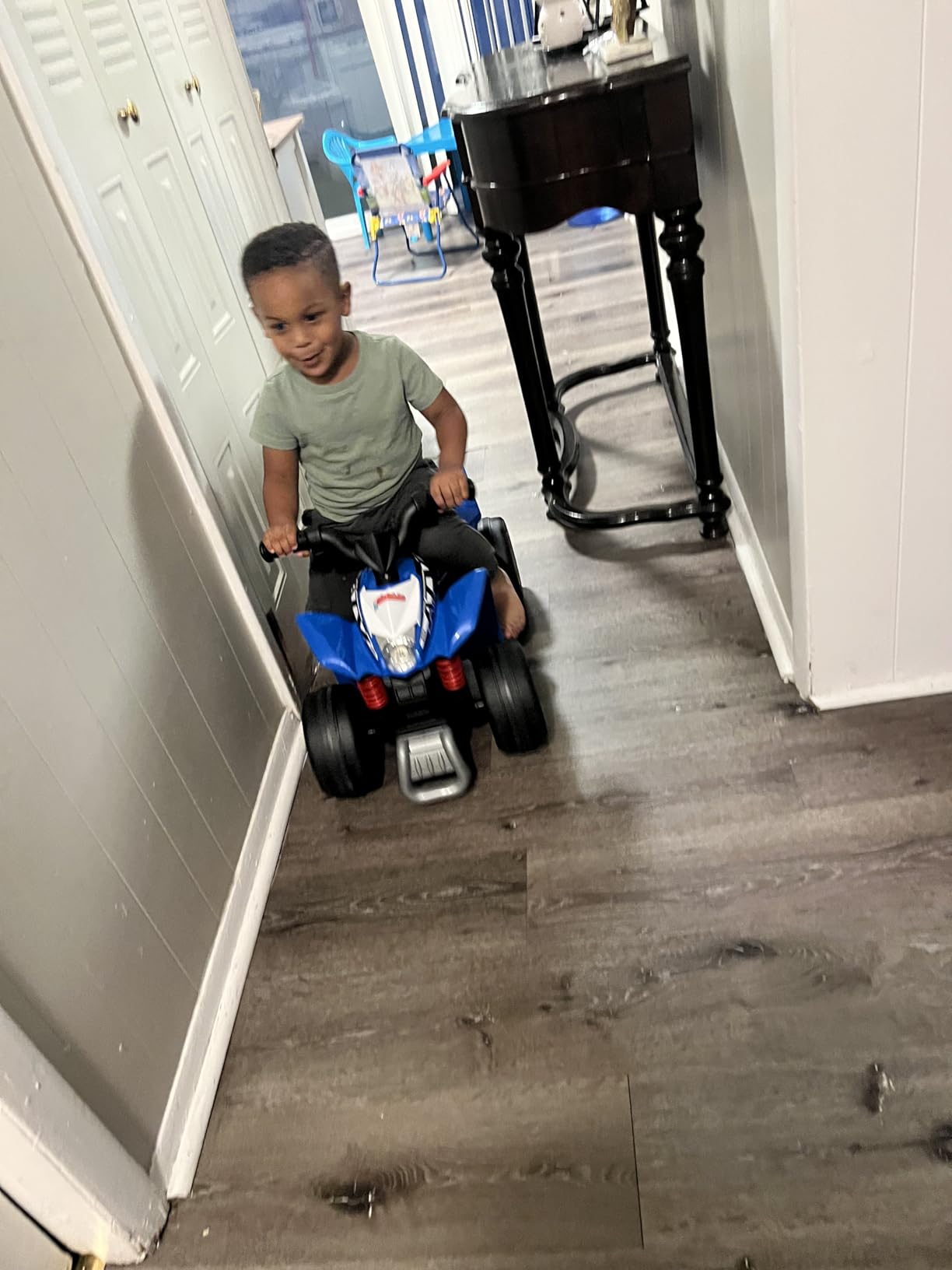 OLAKIDS Kids Ride On ATV, 6V Electric Vehicle for Toddlers, 4 Wheeler Battery Powered Motorized Quad Toy Car for Boys Girls with LED Lights, Horn (Blue) customer photo 1