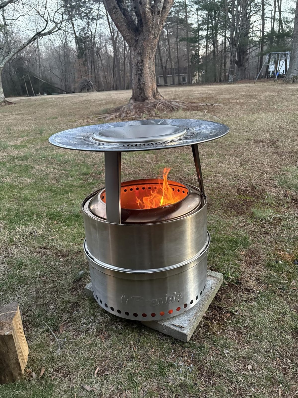 TURBRO 19 Inch Smokeless Fire Pit for Outdoor Wood Burning, Portable Stainless Steel Camping Stove with Stand, Removable Ash Pan, Waterproof Storage Bag, Unique Nested Design, Pluto R19-PG, Black customer photo 2
