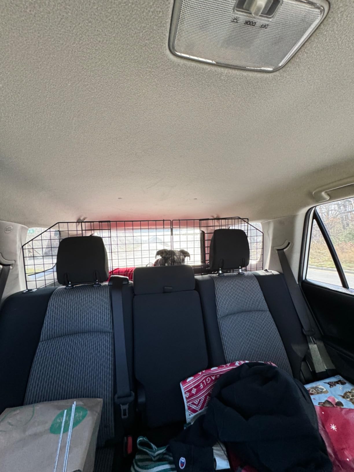 Dog Car Barrier for SUV Trunk Cargo Area, Foldable & Adjustable Car Divider and Cargo Gate to Keep Dogs in Back (Patent Design) customer photo 1