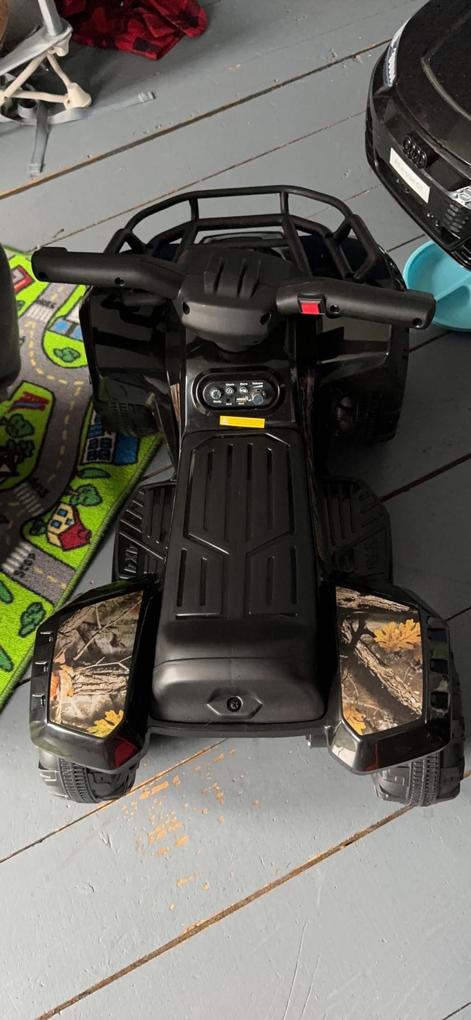 Kids Ride on ATV, 6V Battery Powered Kids Electric Vehicle, 4 Wheeler Quad w/Headlights, MP3, USB, Volume Control, Large Seat, Electric Ride on Toys Best Gifts for 18-36 Months Boys Girls (Black) customer photo 1
