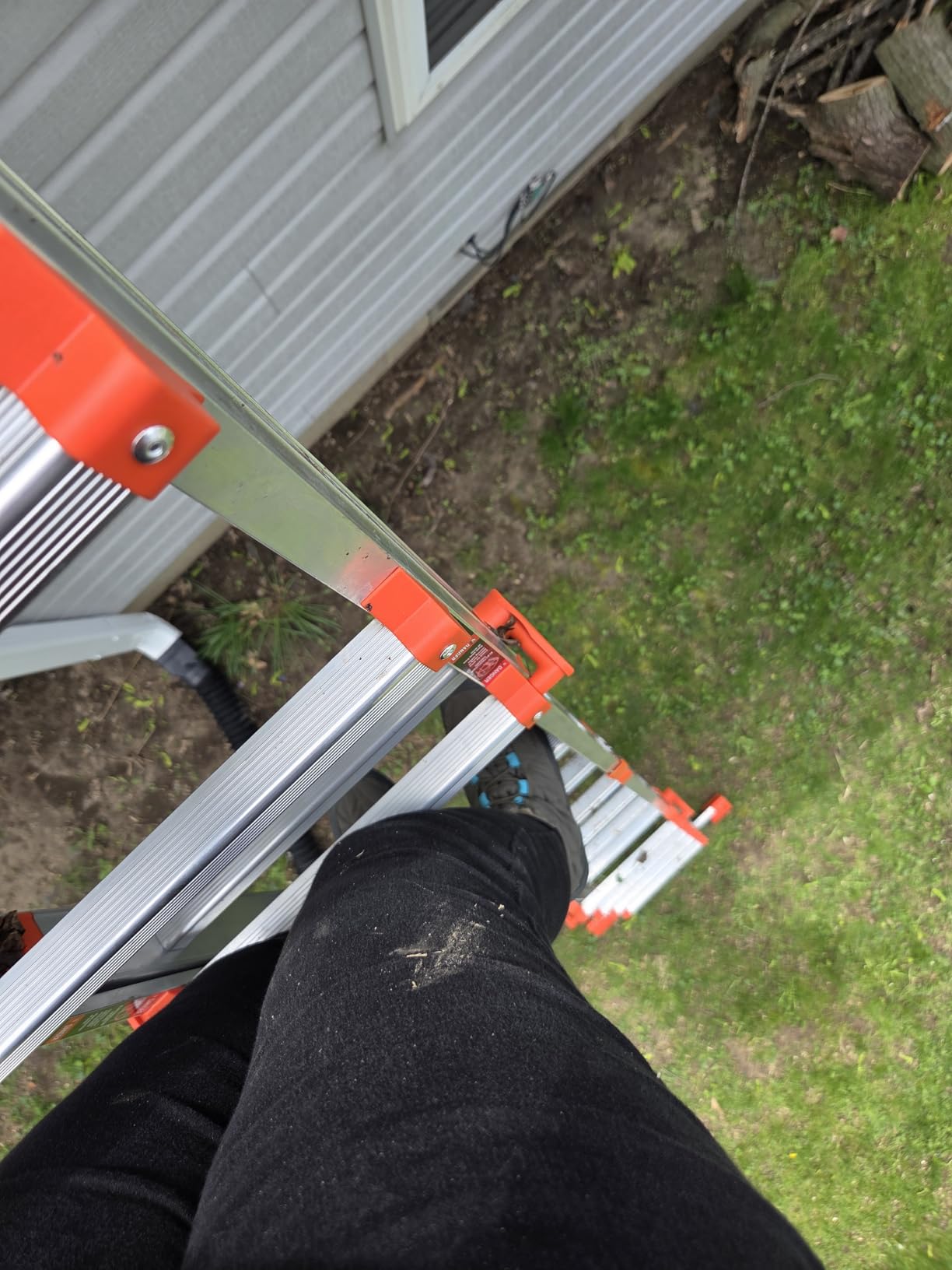LANBITOU Ladder A Frame Extension 14Ft Multi Position for Home 330lbs customer photo 2
