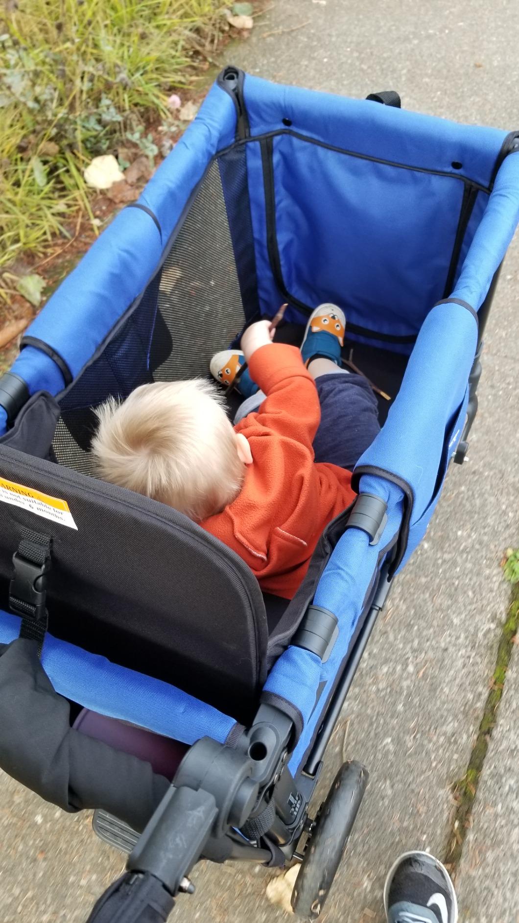 WonderFold W2 Stroller Wagon, Steel Frame, 2 Seater, Gray customer photo 1