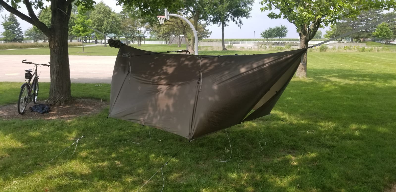 Onewind Penumbra Hot Tent, 14ft Camping Hammock Tarp for 4-Season, Waterpoof and Flame Retardant Hammock Rain Fly with Stove Jack for Winter, Outdoor Camping, OD Green customer photo 2