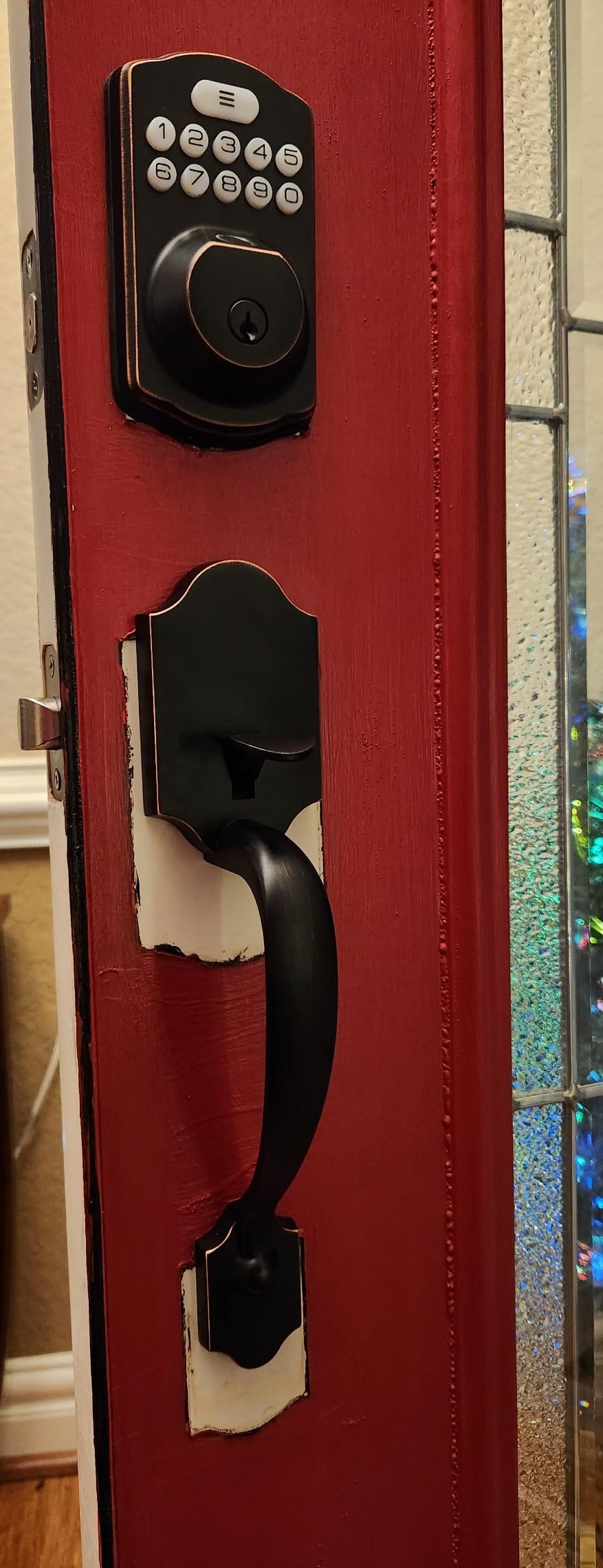 Veise KS02D Fingerprint Deadbolt Lock with Handle Set, Matte Black customer photo 1