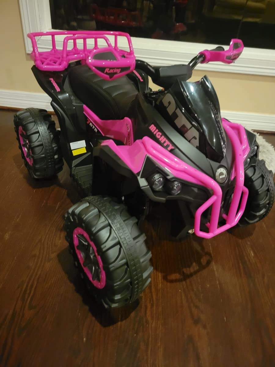 Soar Four Wheeler for Kids – Electric Kids ATV 4 Wheeler for Ages 3–8, 12V Ride On Quad with LED Lights, Music, High/Low Speed, USB/TF, Treaded Tires, Blue customer photo 1