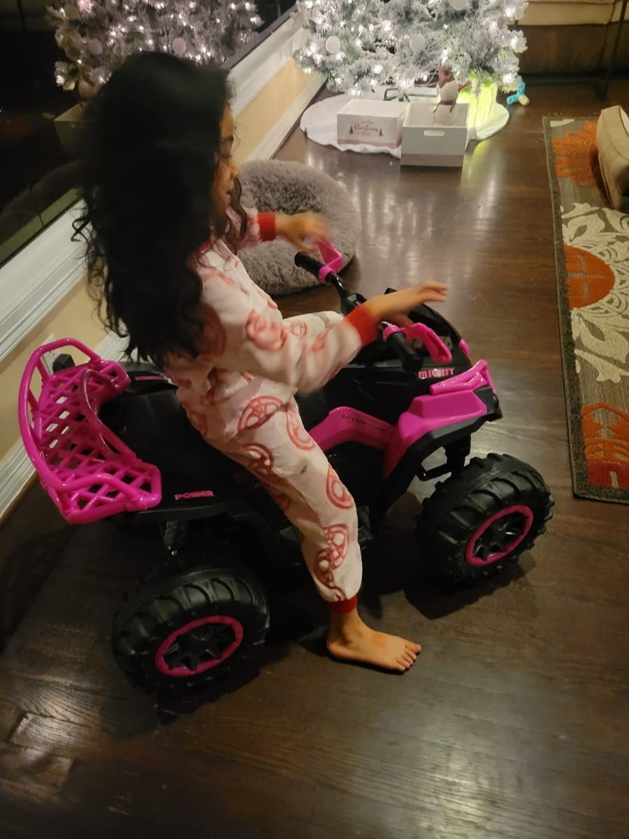 Soar Four Wheeler for Kids – Electric Kids ATV 4 Wheeler for Ages 3–8, 12V Ride On Quad with LED Lights, Music, High/Low Speed, USB/TF, Treaded Tires, Blue customer photo 2
