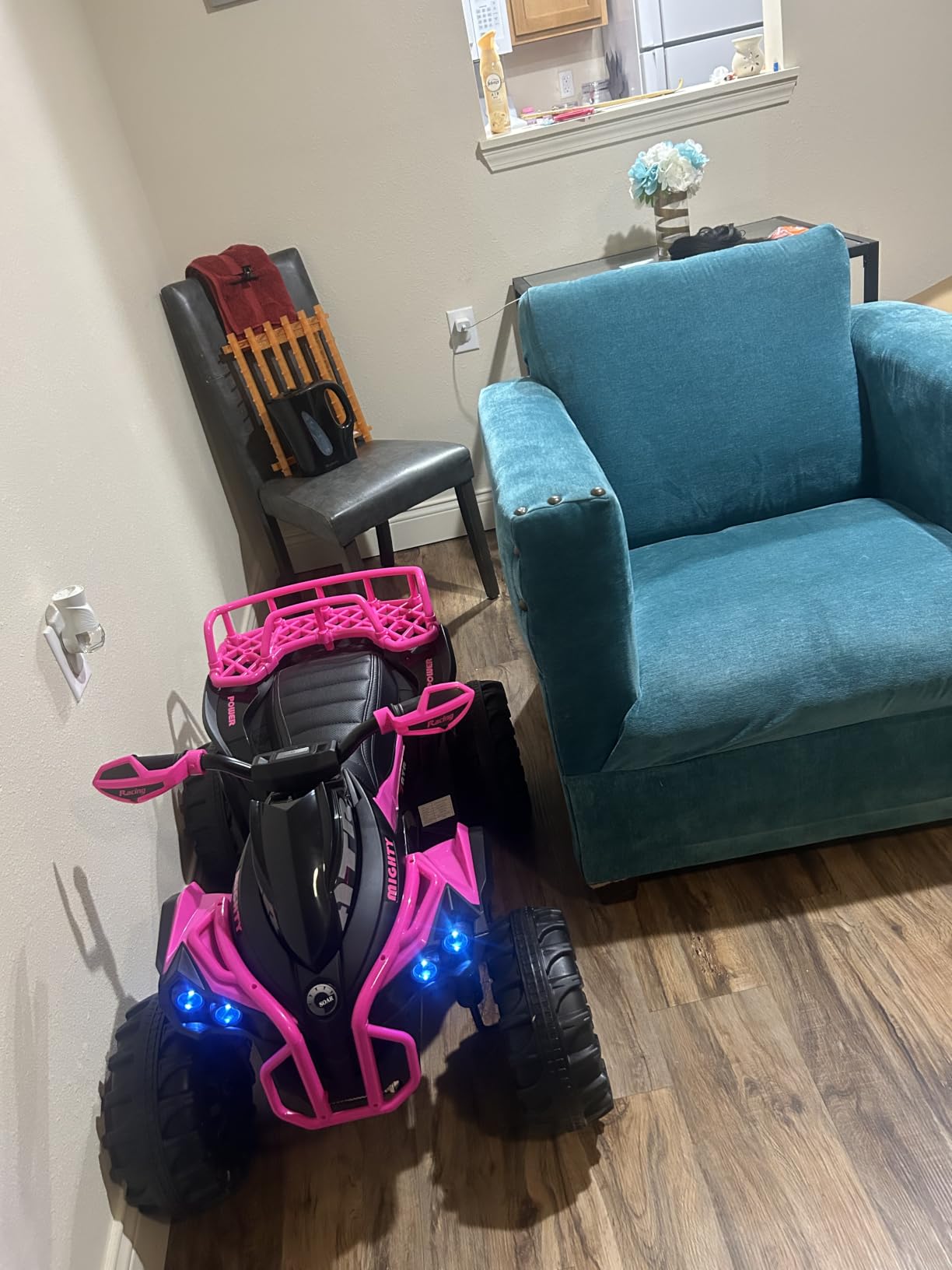 Soar Four Wheeler for Kids – Electric Toddler ATV 4 Wheeler for Ages 3–6, 12V Ride On Quad with LED Lights, Music, High/Low Speed, USB/TF, Treaded Tires, Pink customer photo 2