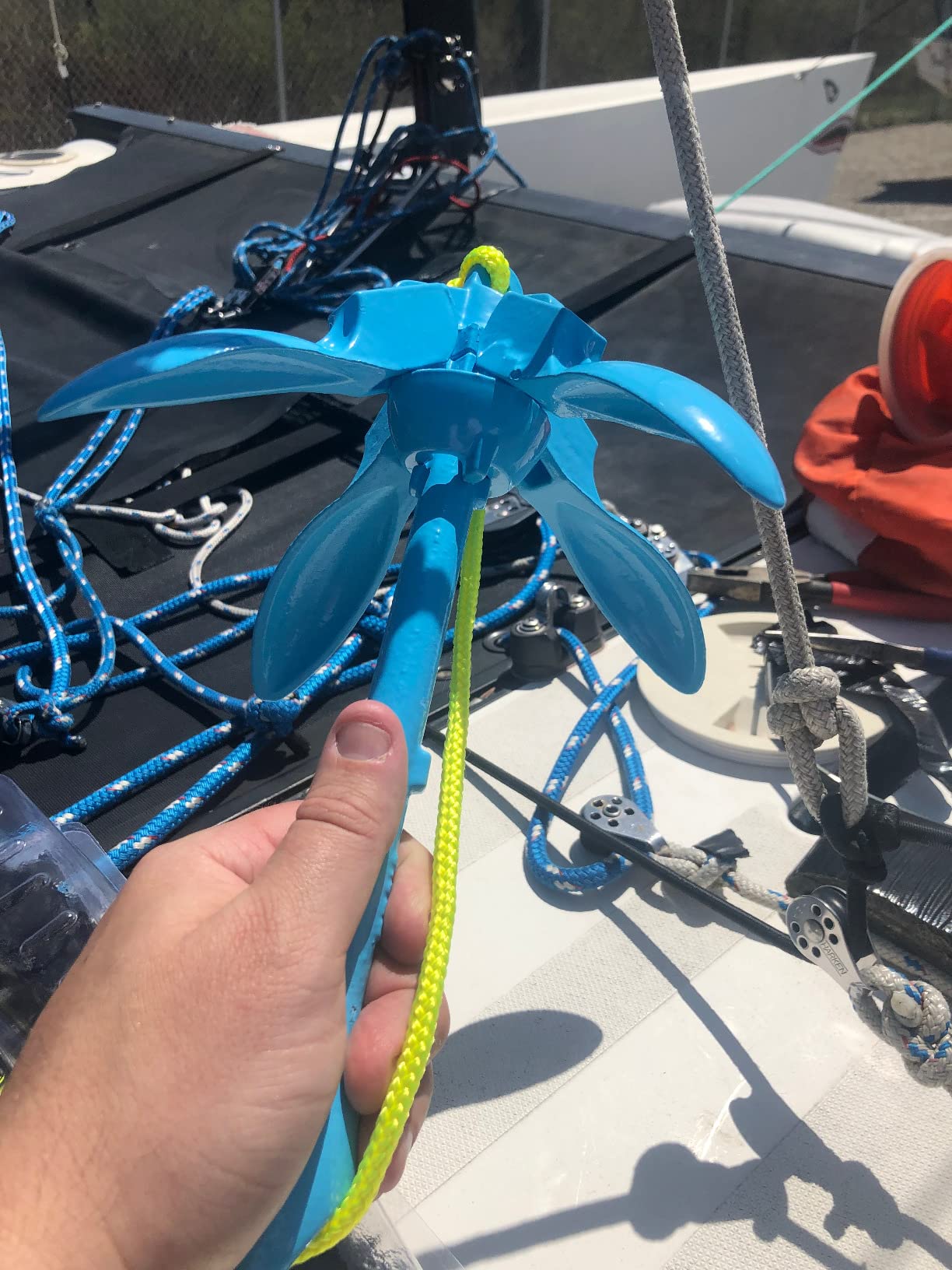 Dreizack Kayak Anchor Kit, 3.5 lb Folding Grapnel Boat Anchor Trolley Accessories with 40ft Rope and PVC Buoy for Fishing Kayaks SUP Paddle Boards Canoes Jet Ski PWC Inflatable Small Boats customer photo 1