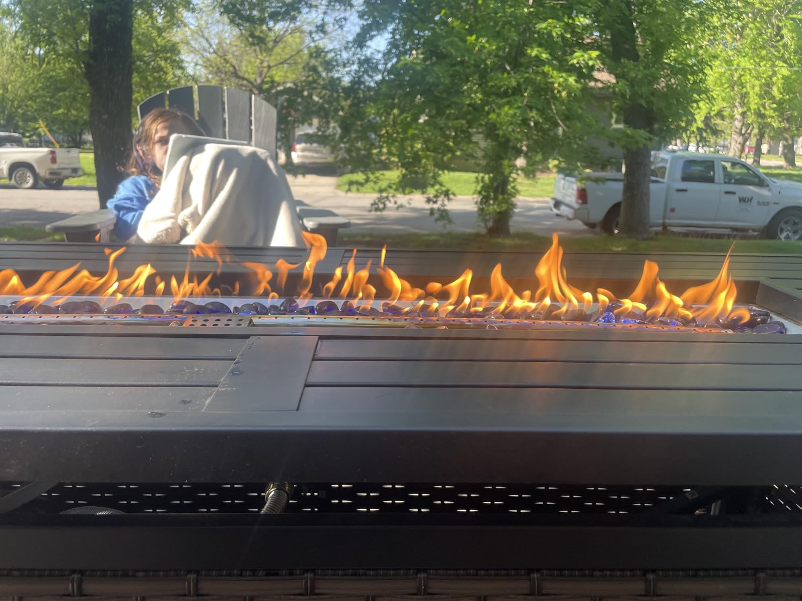 Sophia & William 56 Inch Gas Fire Pit Table,Rectangular Propane Fireplace customer photo 2
