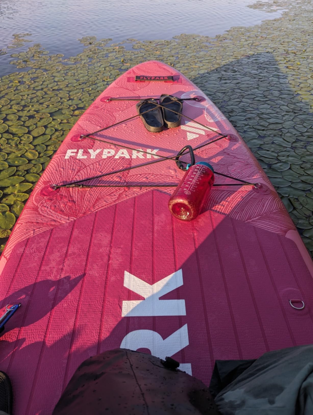 Flypark 11'x34 Inflatable Paddle Boards, Extra Wide SUP for 420lbs/3Adults, Yoga Stand Up Paddle Board, 110L Backpack, 15 D-Rings, Shoulder Strap, US-Fin, 2-Action Pump customer photo 1