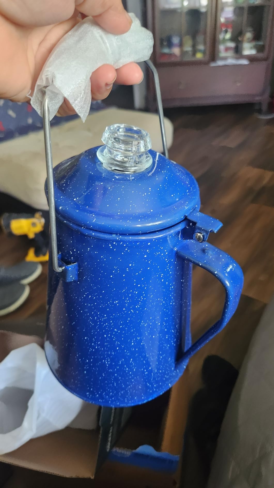 COLETTI Classic Percolator Coffee Pot — The Most Nostalgic Camping Coffee Pot, Now Modernized [Blue Enamel, 12 Cup] customer photo 2