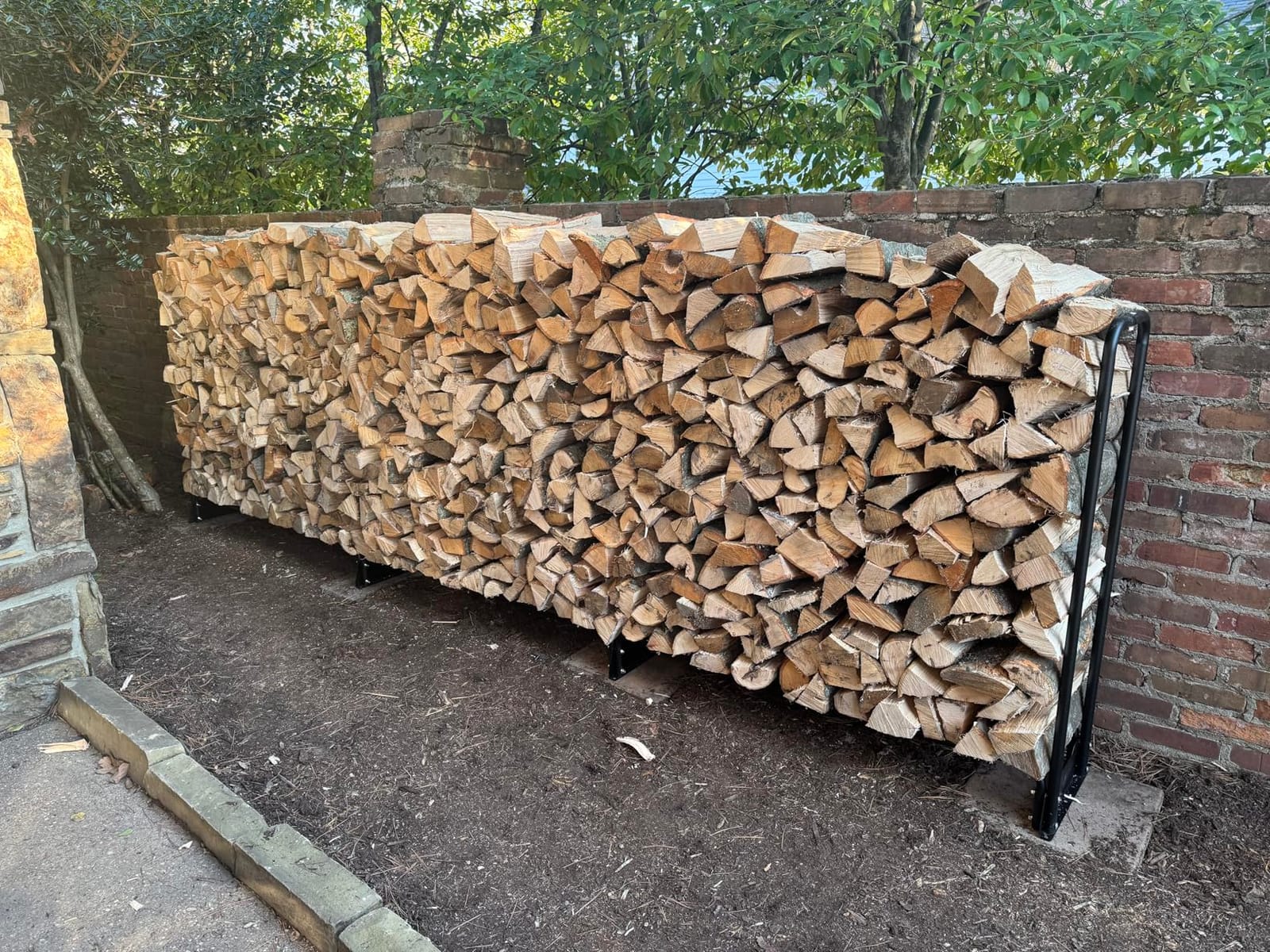 VEVOR 12.7FT Outdoor Firewood Rack with Cover, Firewood Holder for 3/4 Cord customer photo 1