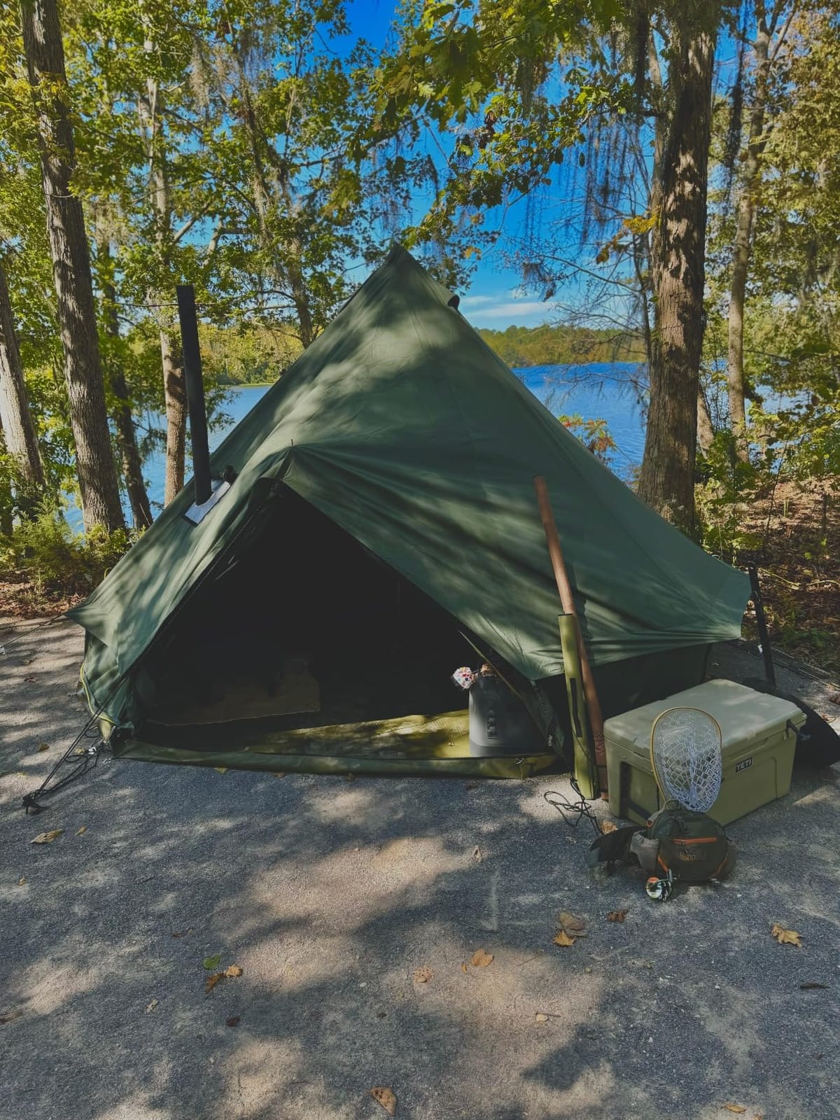 10/13/16/20ft Canvas Bell Tent with Stove Jack & Removable Floor customer photo 1