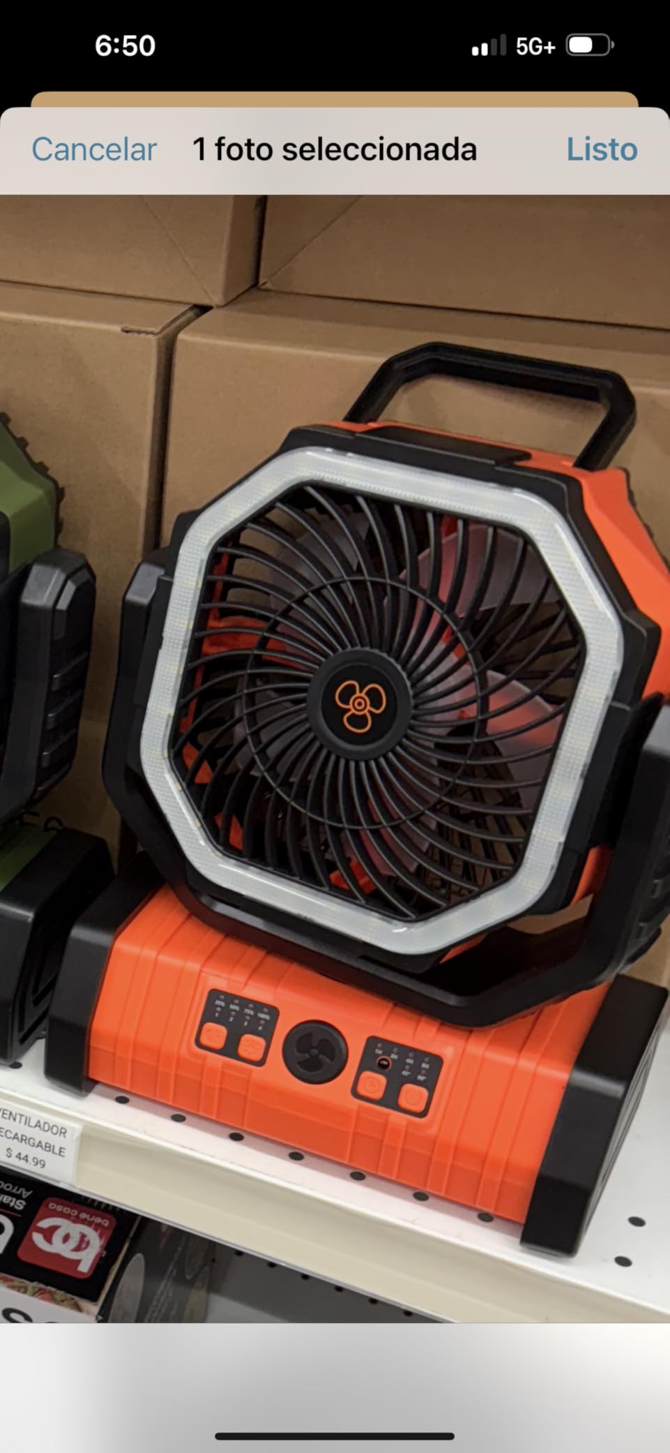 WESTTREE 20000mAh Battery powered fan Camping Fan essentials Portable fan Battery OperatedRechargeable Outdoor Tent with Light & Hook Personal USB Desk for Camping,Orange customer photo 1