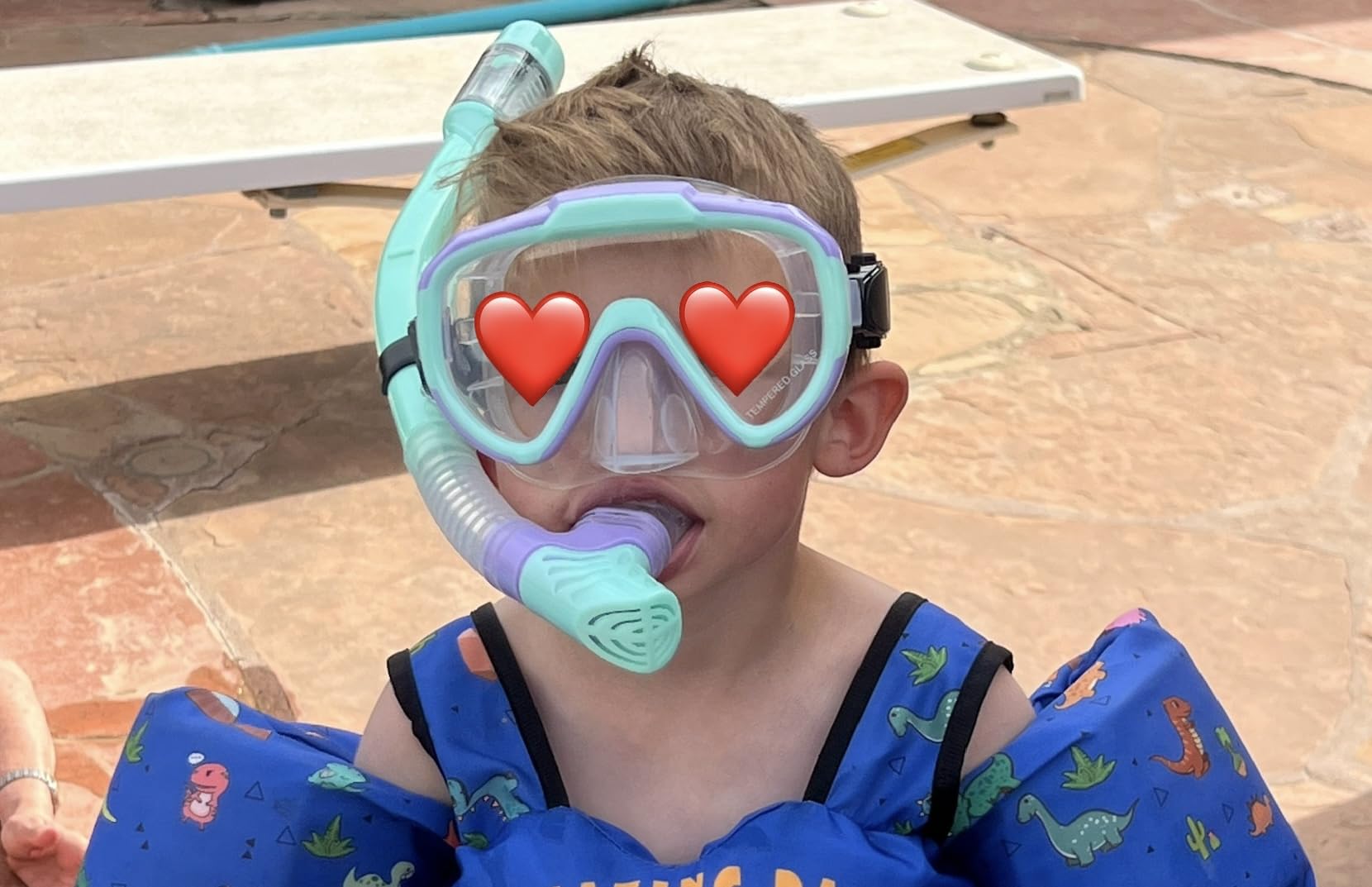 Seovediary Kids Snorkel Set, Tempered Glass Anti-Fog Dry Top Mask Ages 4-16 customer photo 1