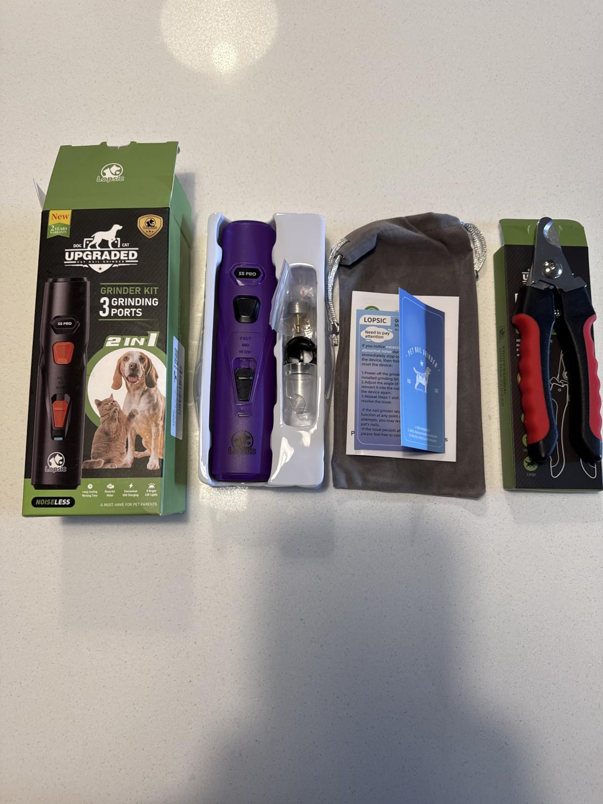 Whisper Quiet Dog Nail Grinder Safe & Stress-Free for Sensitive Dogs Cats customer photo 1