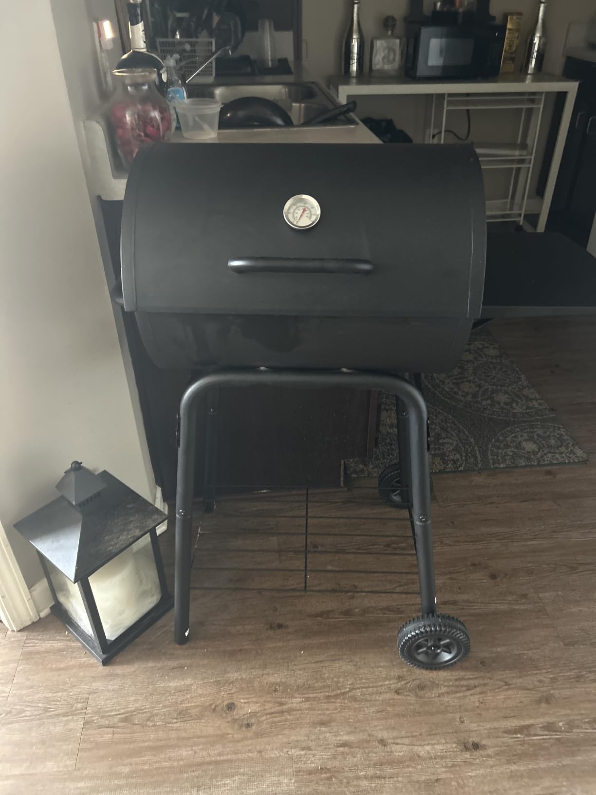 Charcoal Grill with Side Table,Barrel BBQ Grill 500 Sq In Cooking Area customer photo 2